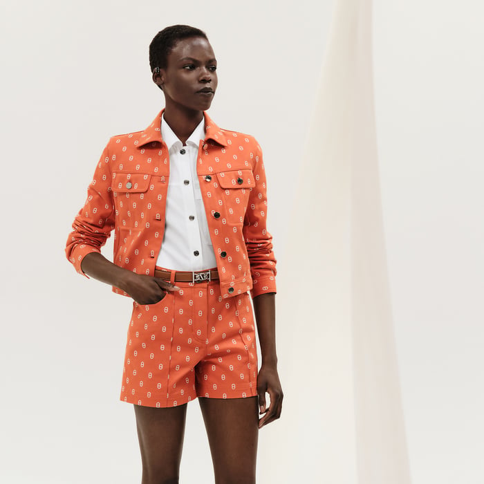 Orange Corail "Chaine d'Ancre" Denim Jacket