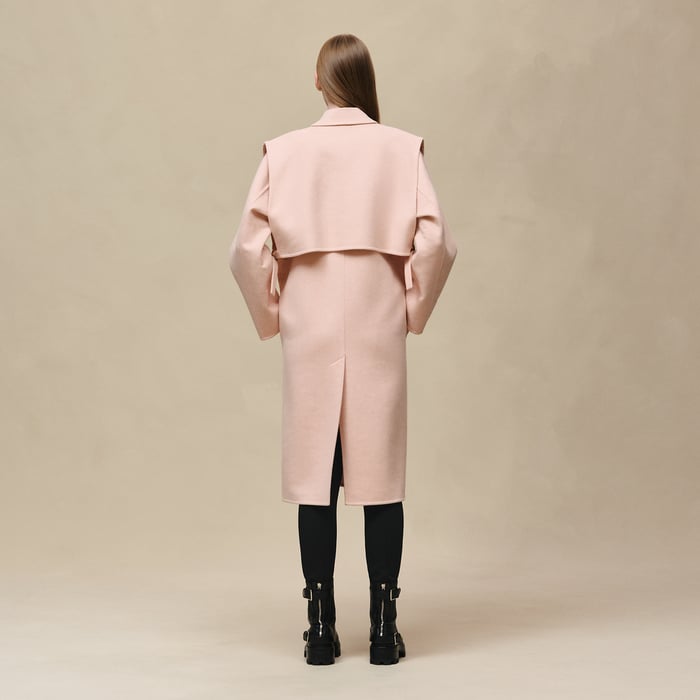 Rose Palomino Long Storm Flap Coat