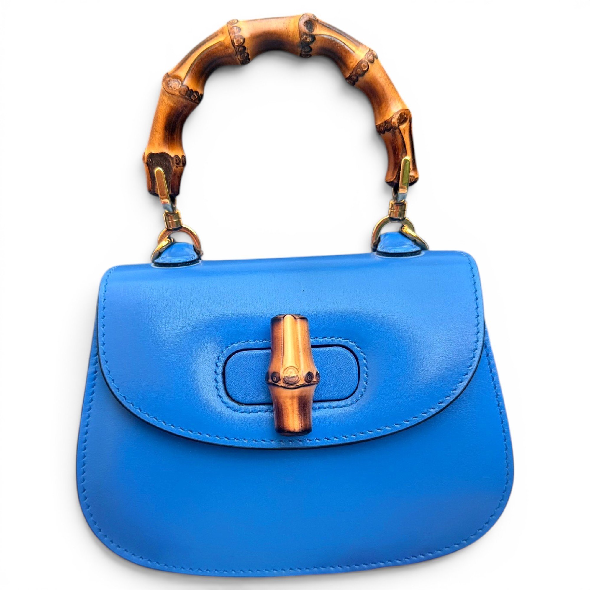 Convertible Bamboo Top Handle leather handbag