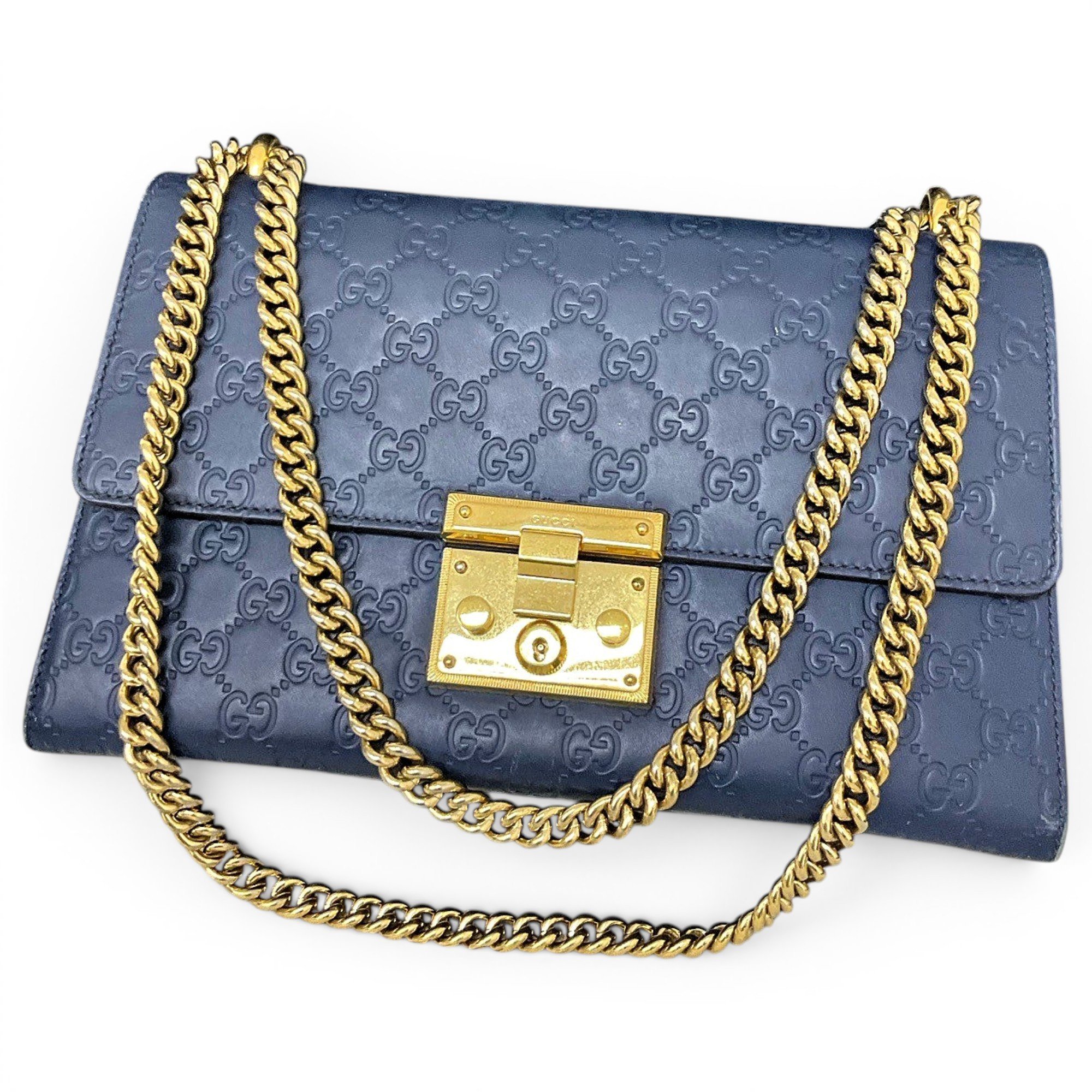 Padlock leather handbag