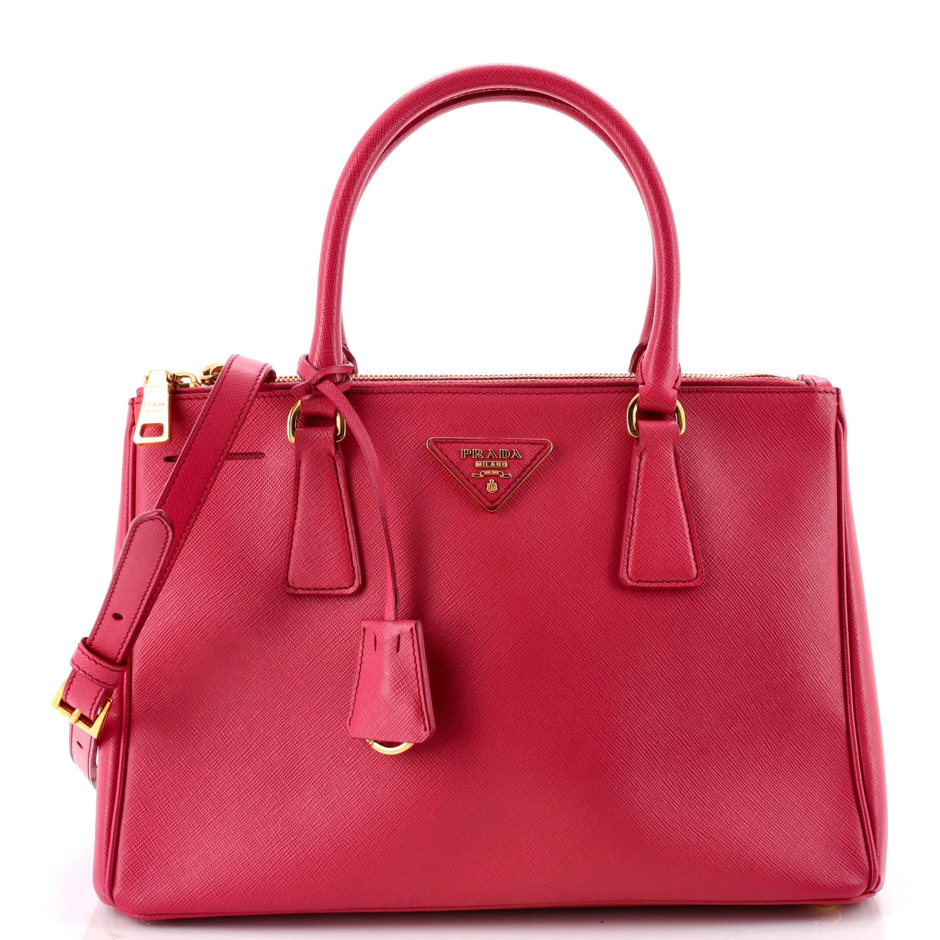 Double Zip Lux Tote Saffiano Leather Small