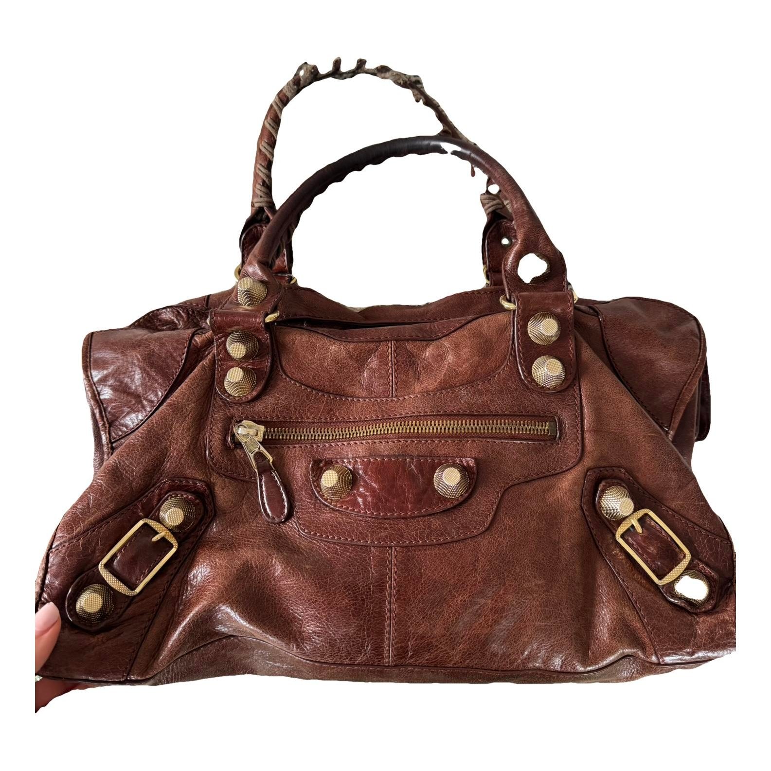 City leather handbag