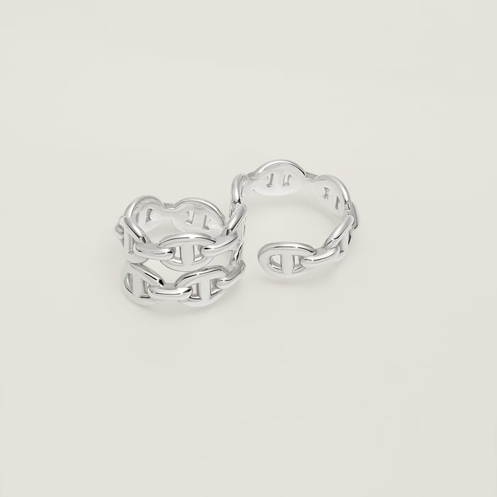 Sans Coloris Chaine d'Ancre Enchainee Double Ring