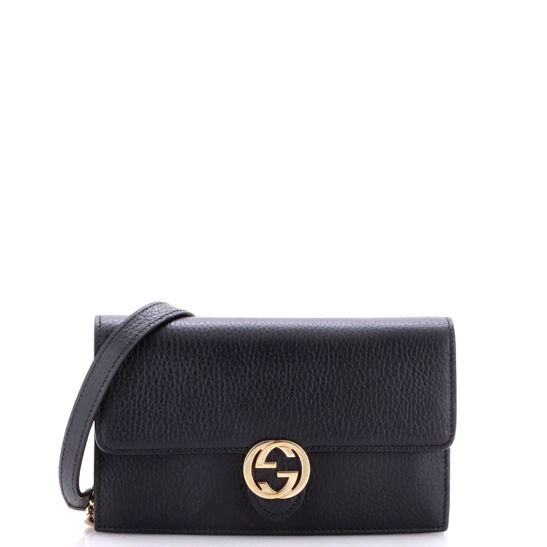 Gucci Interlocking Wallet on Chain Leather