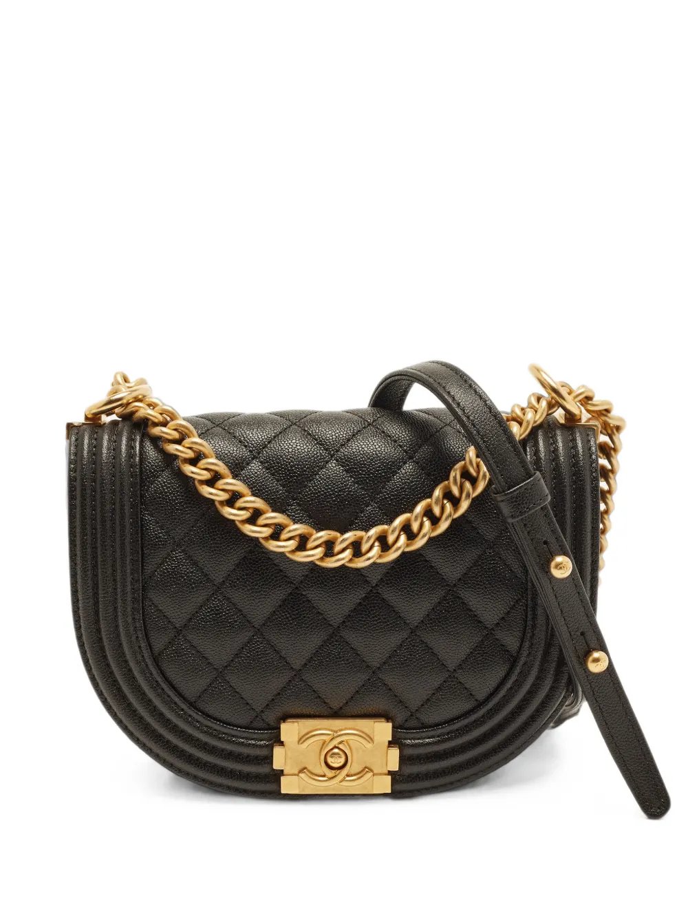Boy Curved quilted leather crossbody bag