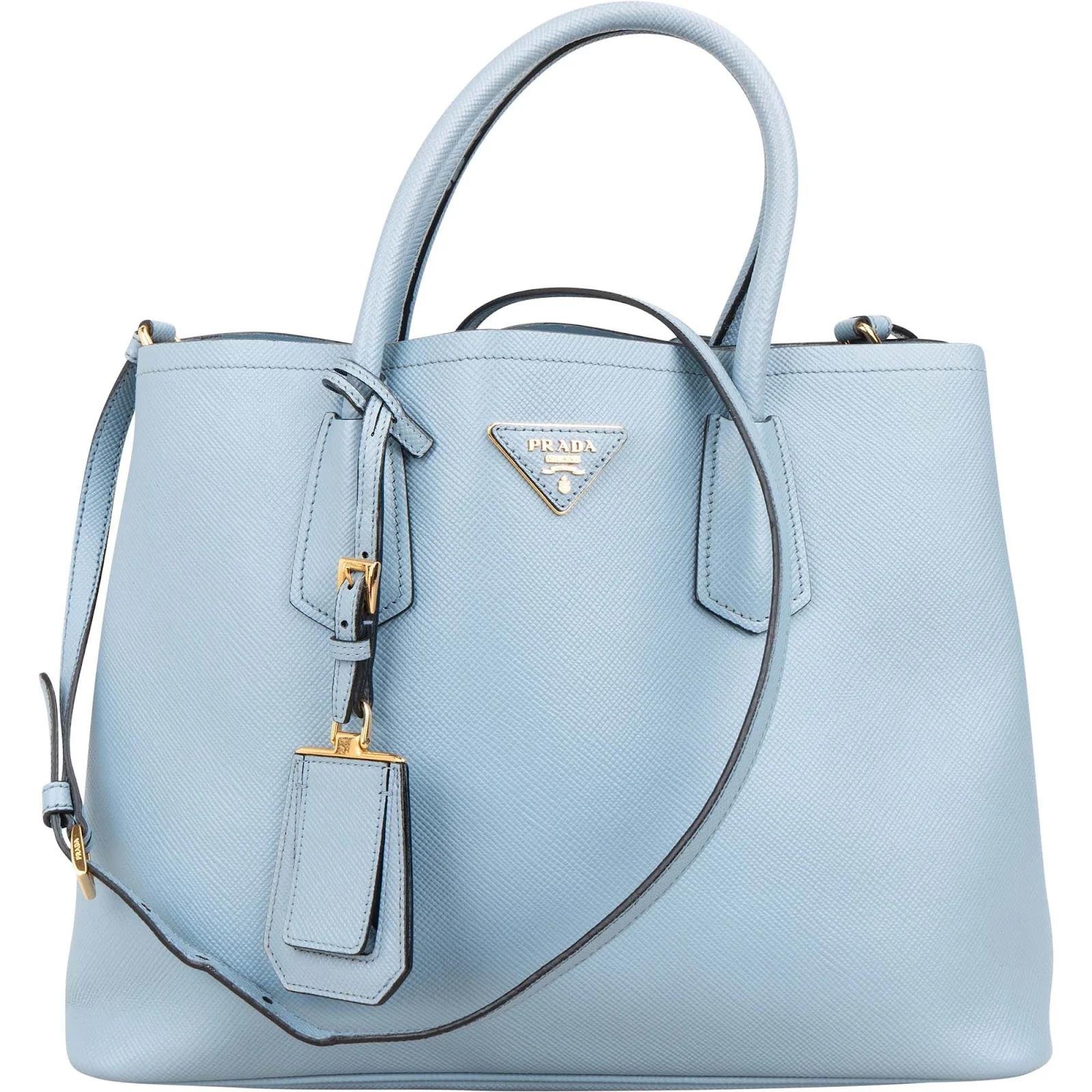Double leather handbag