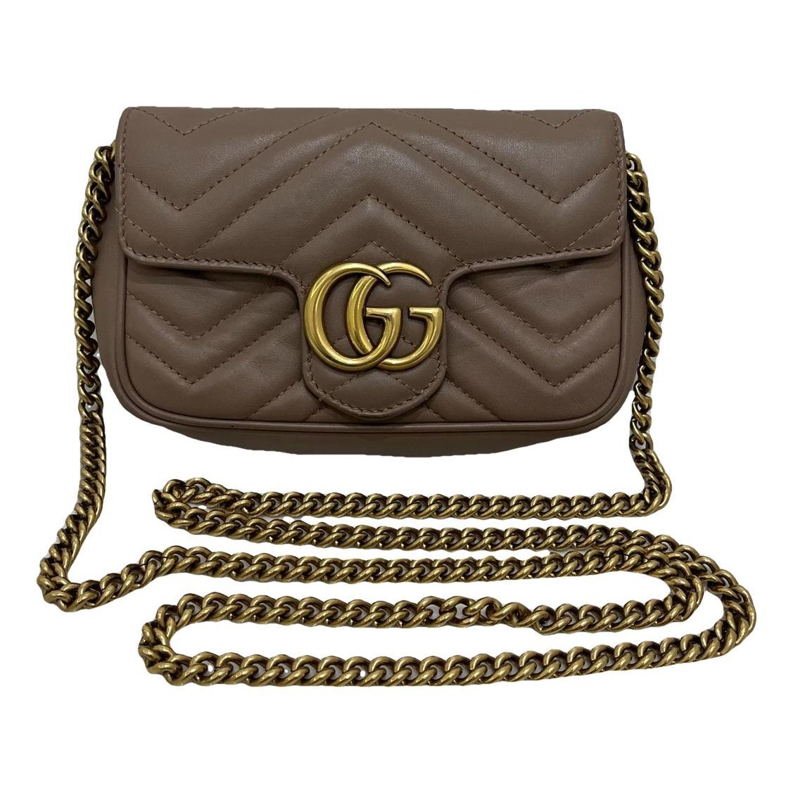 Pearly GG Marmont Flap leather handbag