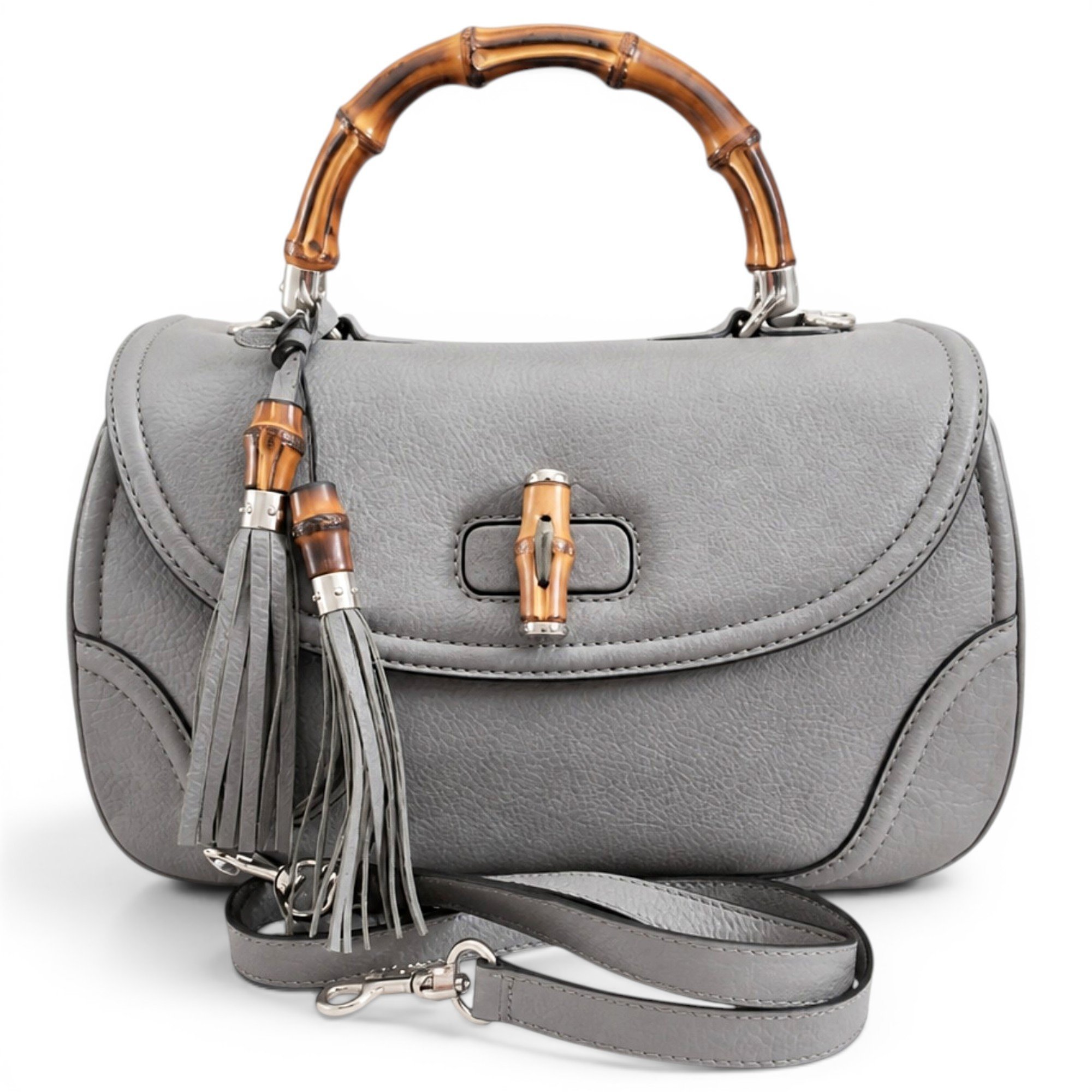 Bamboo leather handbag