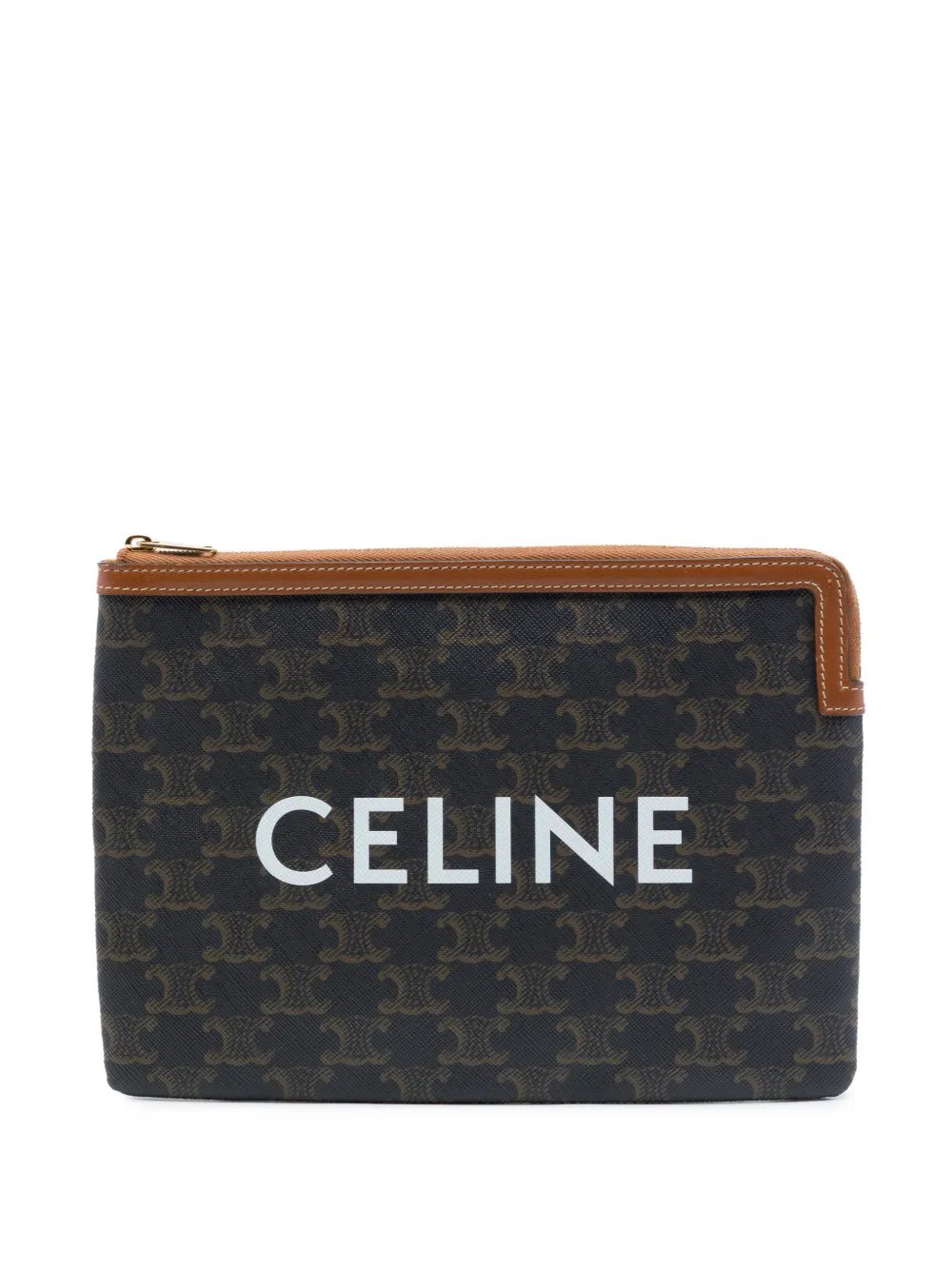 2021 Small Triomphe Coated Canvas clutch bag