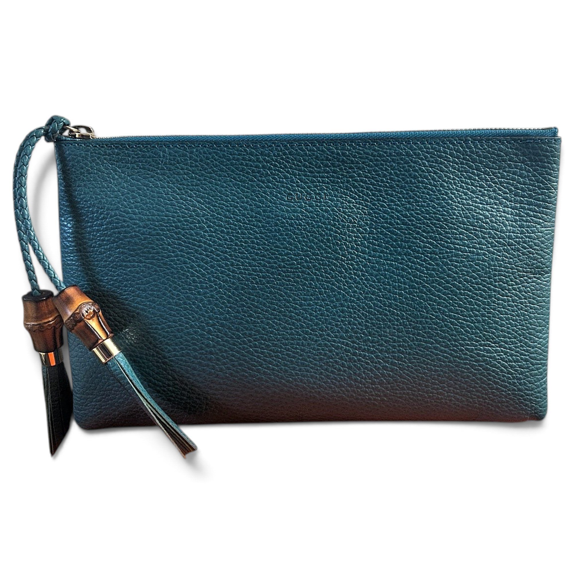 Leather clutch bag