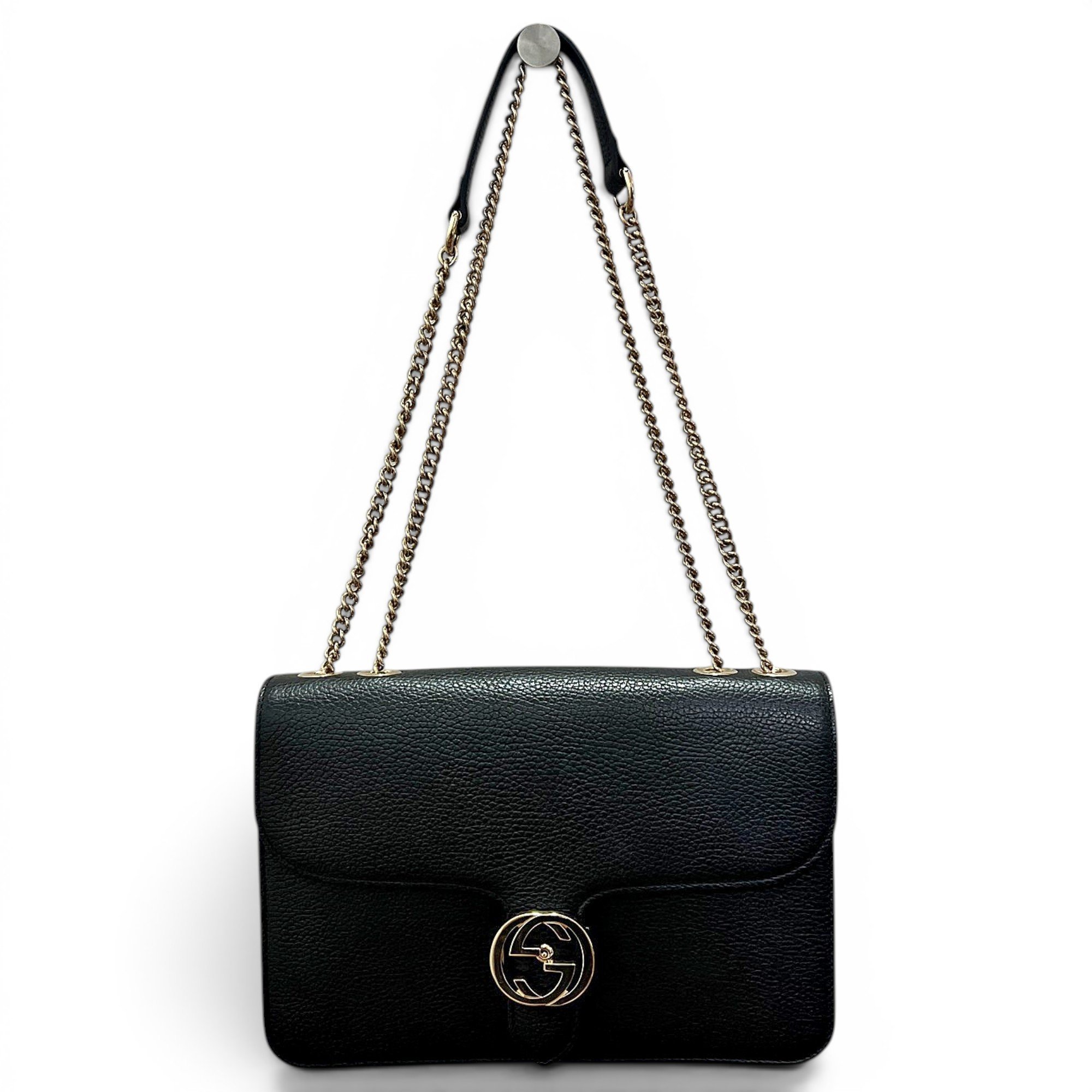 Interlocking leather handbag