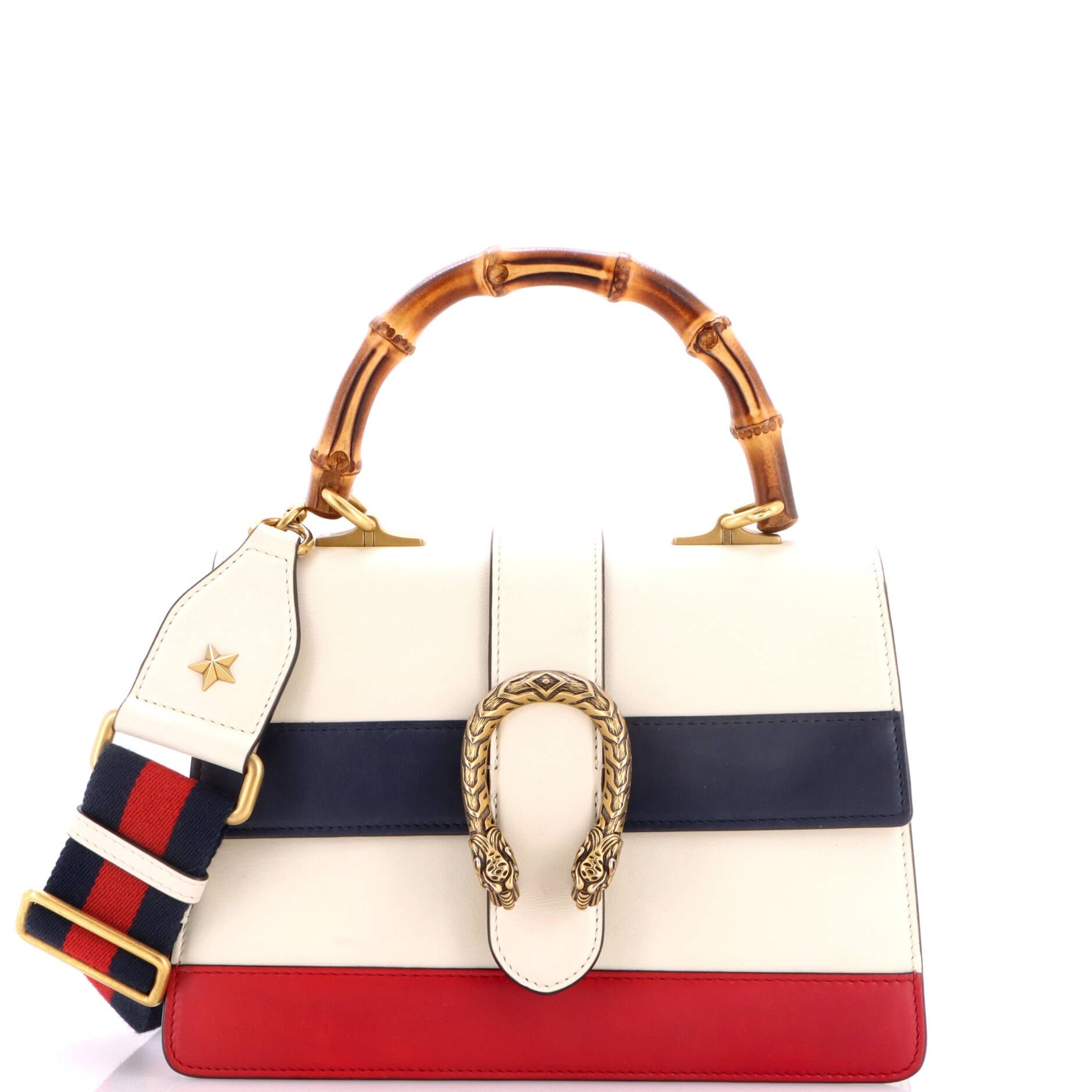 Dionysus Bamboo Top Handle Bag Colorblock Leather Medium