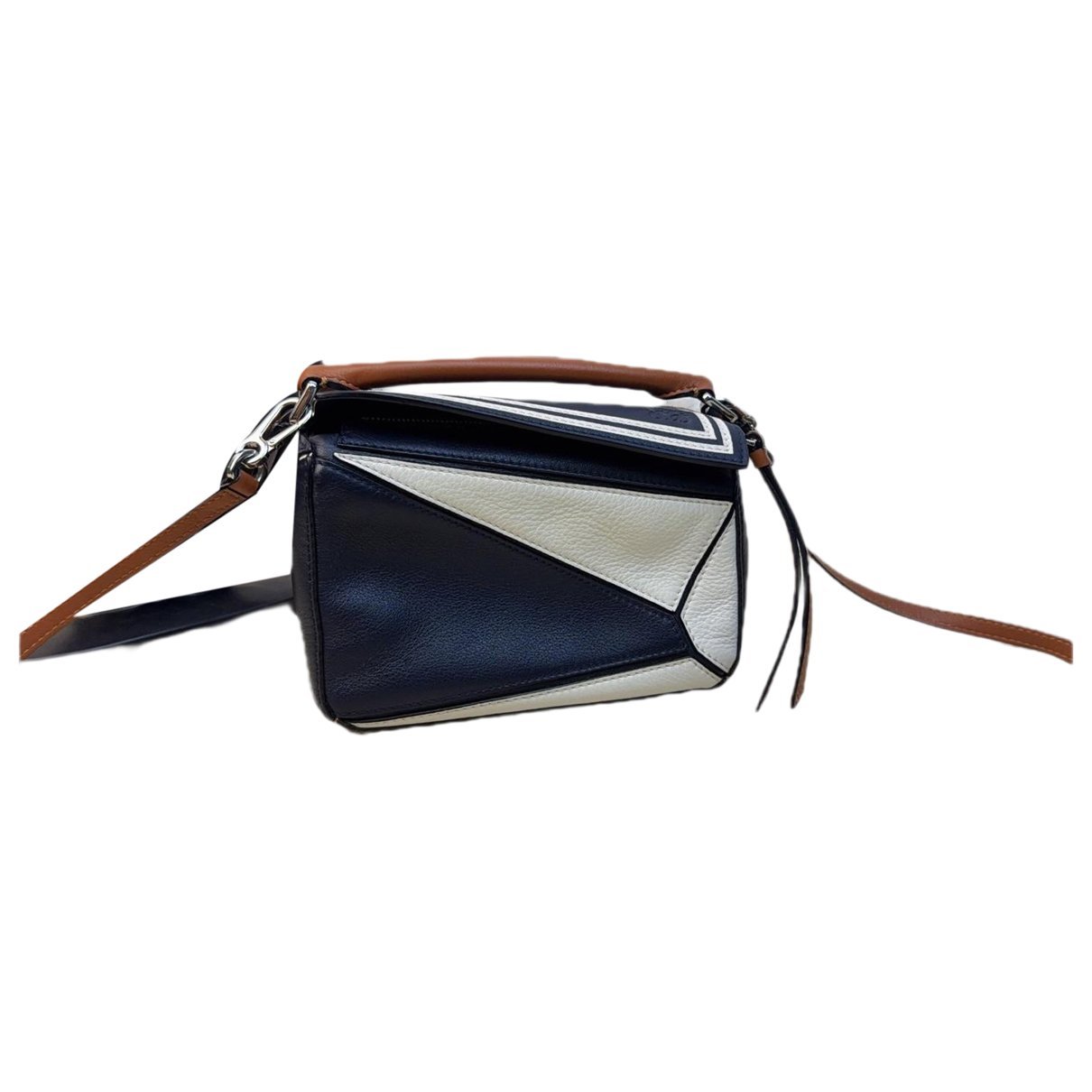 Puzzle leather handbag