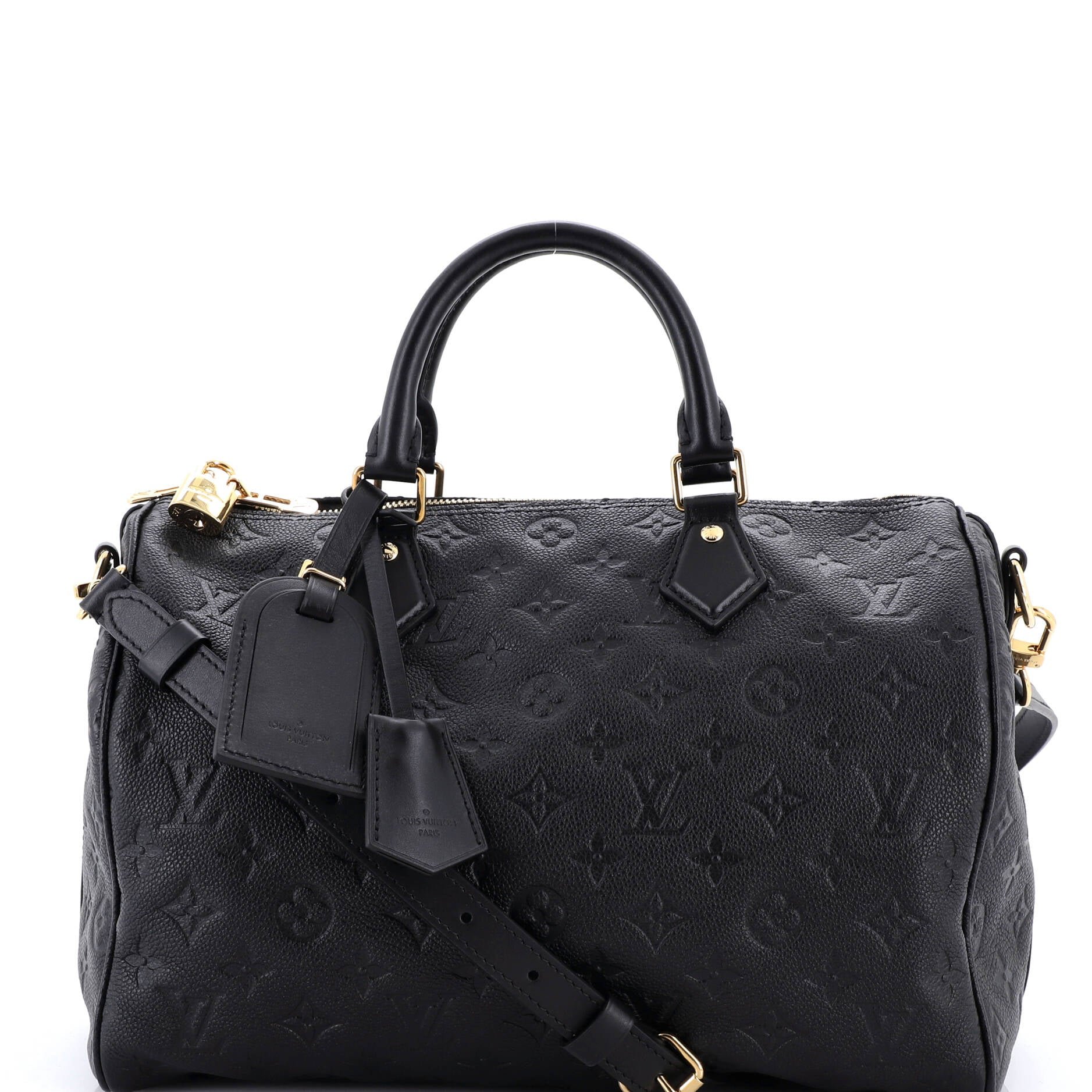 Louis Vuitton Speedy Soft Bandouliere Bag Monogram Empreinte Leather 30