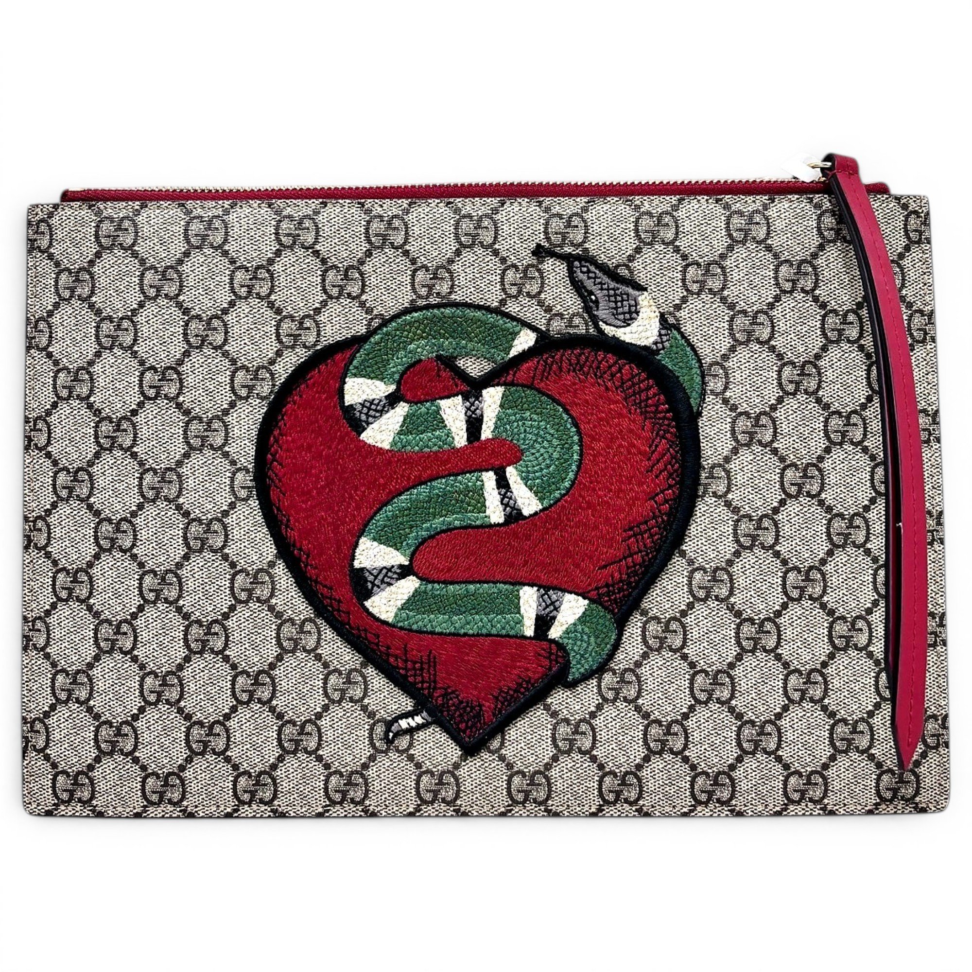 Ophidia leather clutch bag