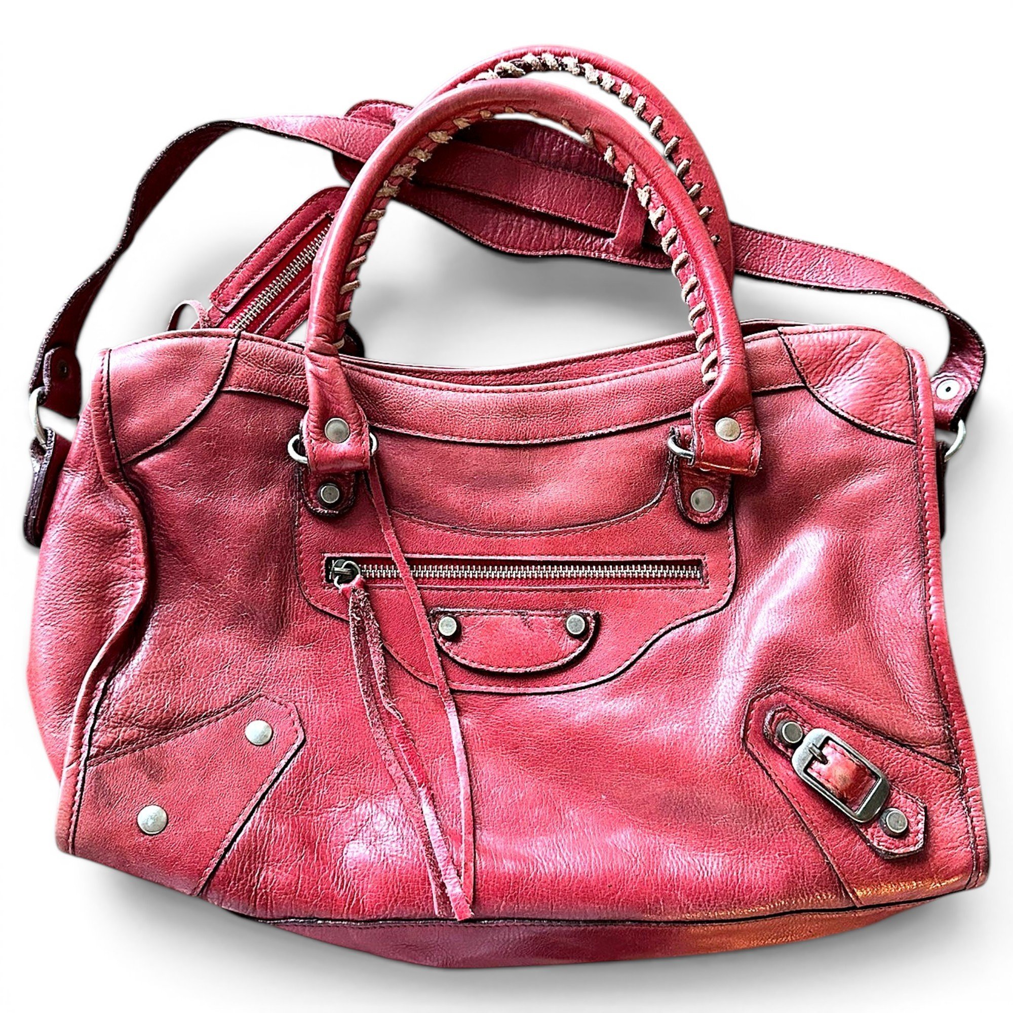 City leather handbag