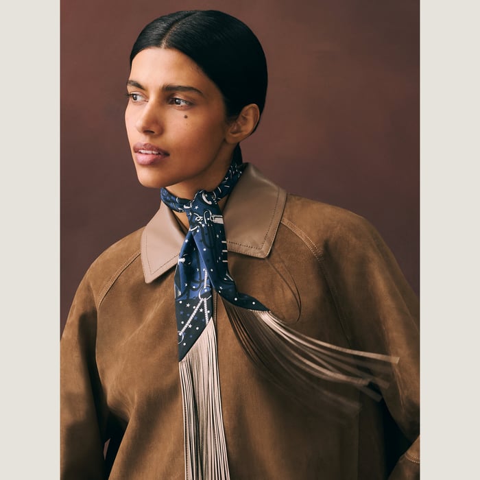 Bandana Leather Fringes Twilly