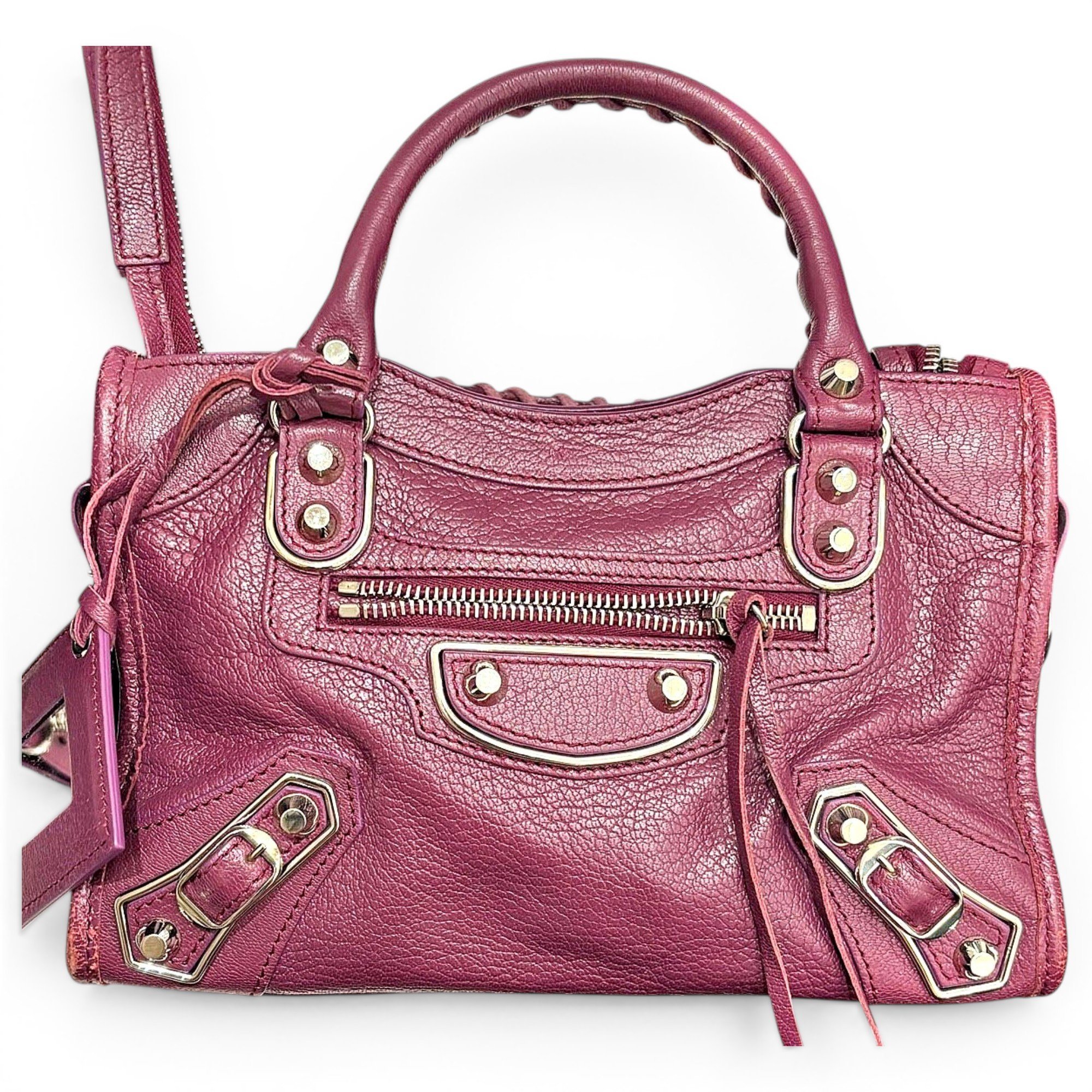 City leather handbag