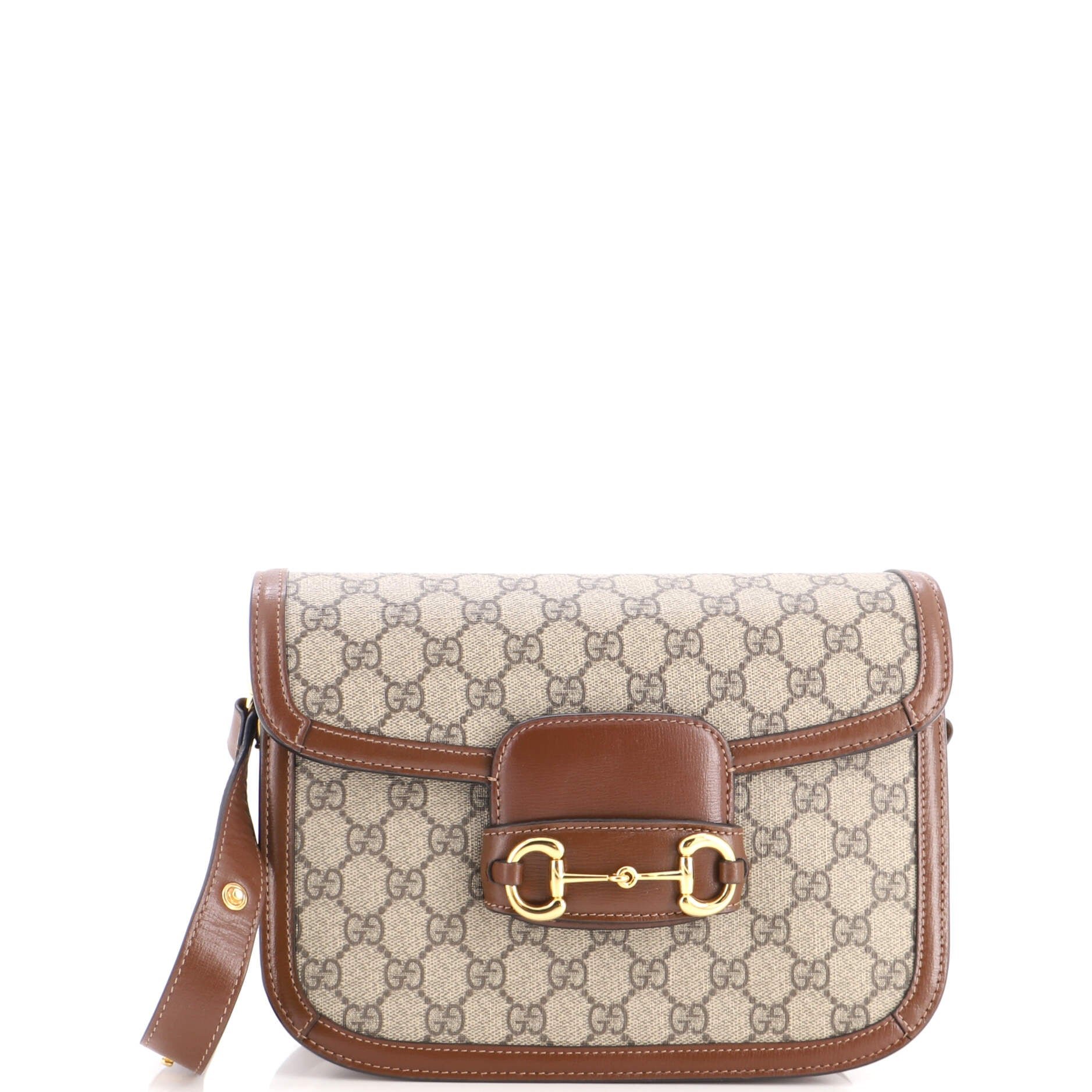 Horsebit 1955 Shoulder Bag GG Coated Canvas with Leather Small