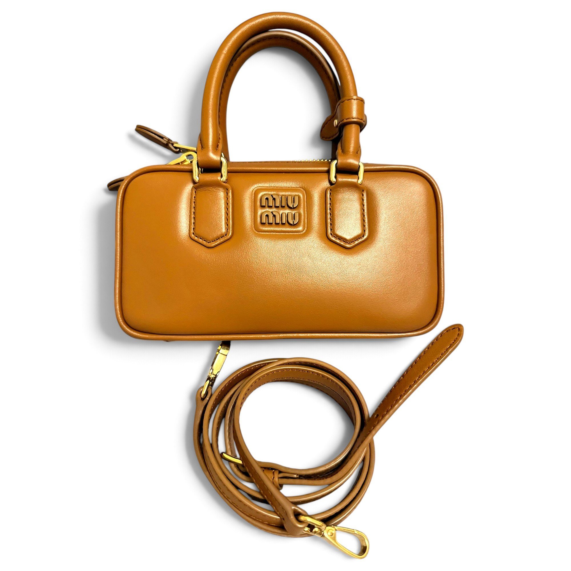 Arcadie leather bowling bag