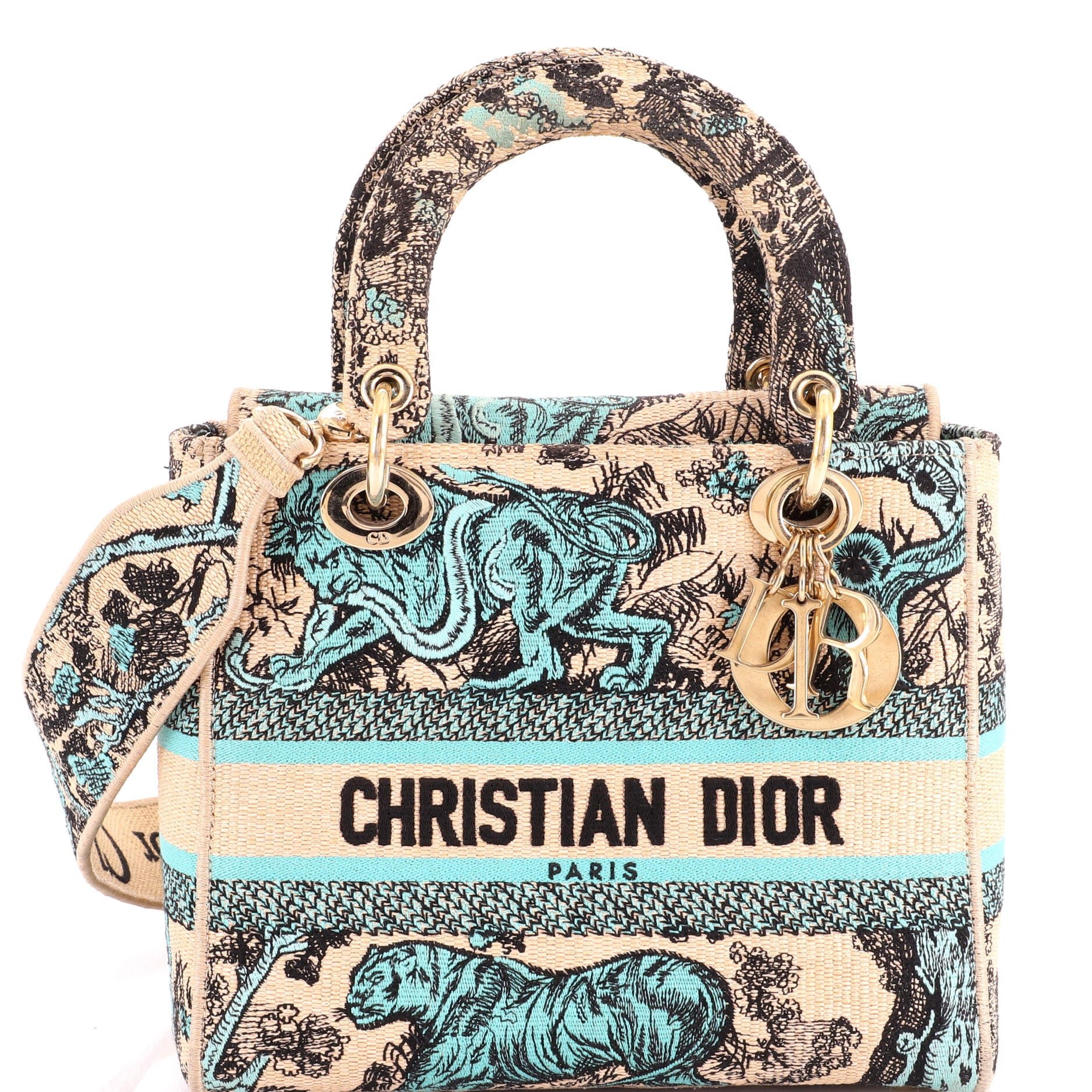 Lady D-Lite Bag Embroidered Canvas Large