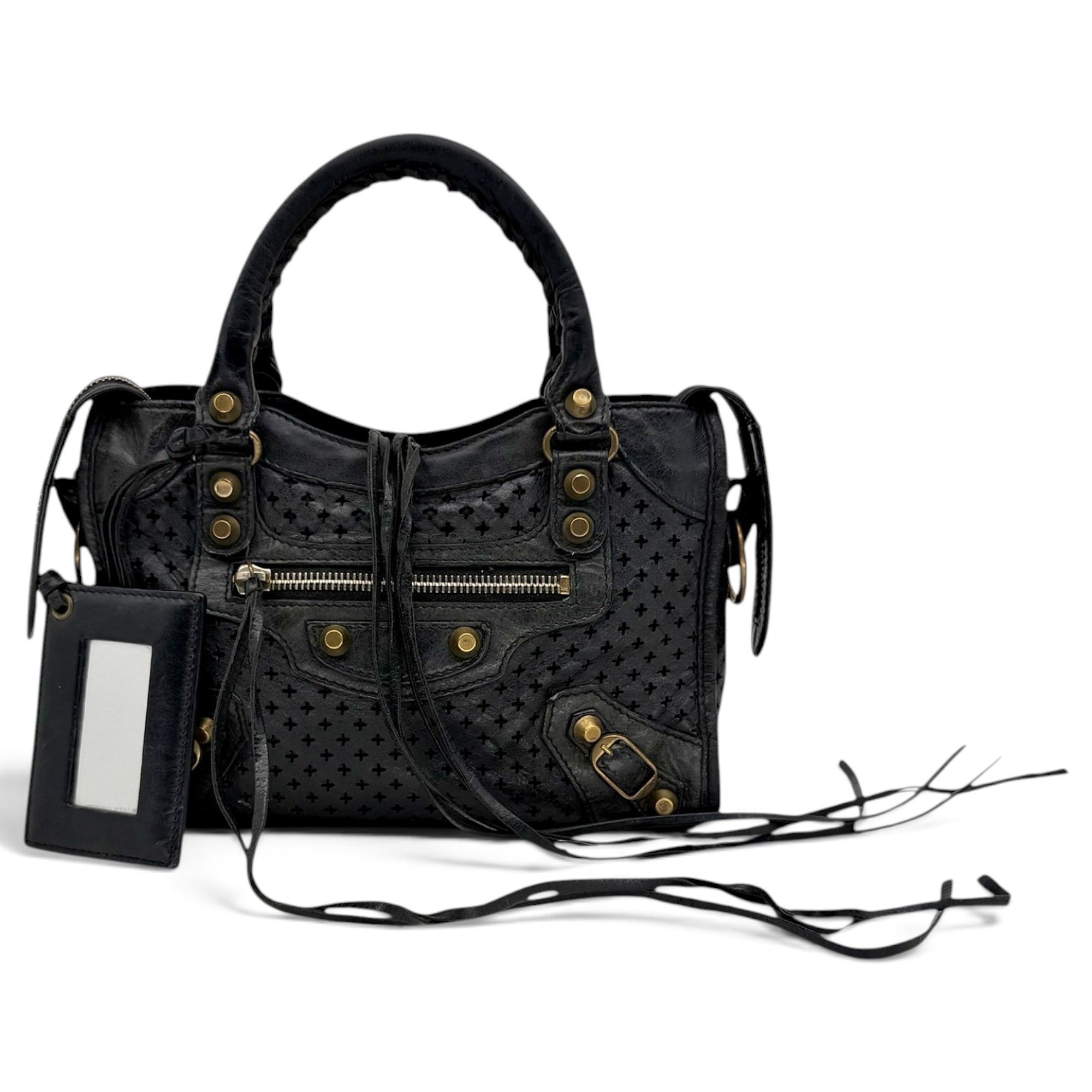 City leather handbag