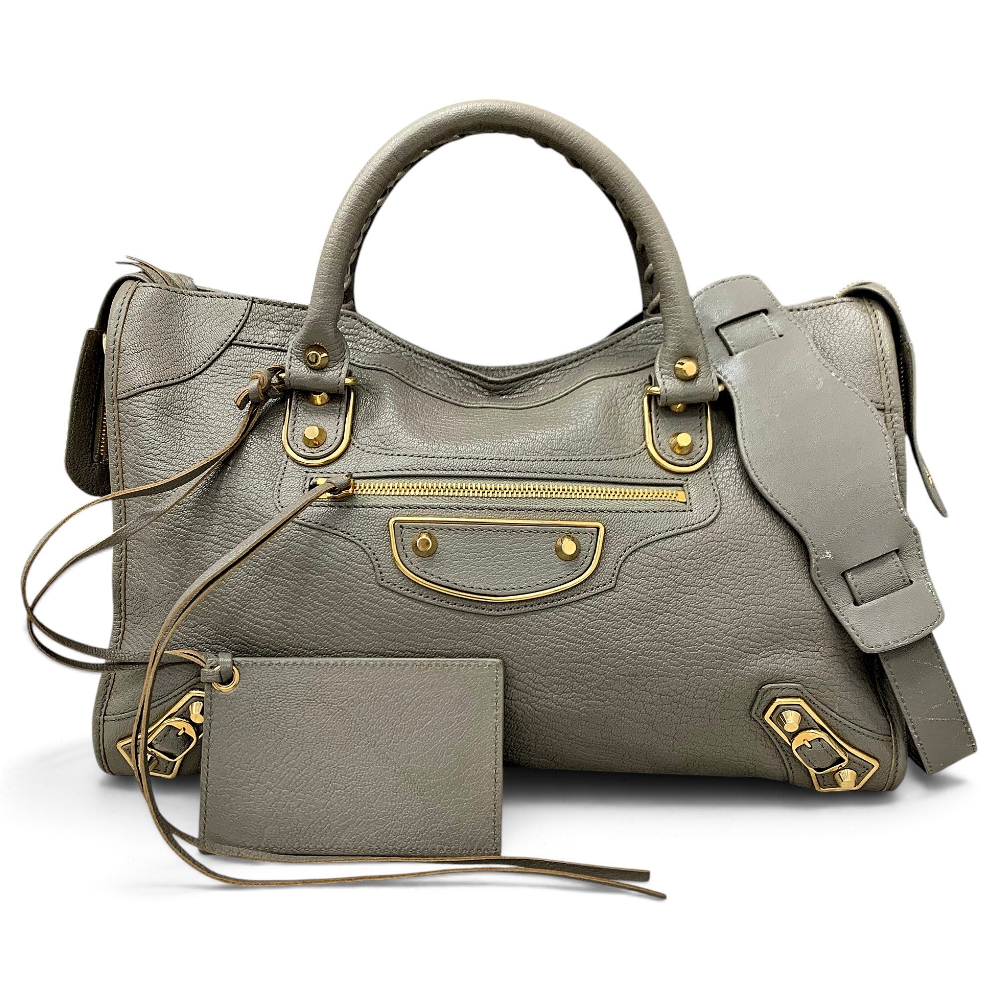 City leather handbag