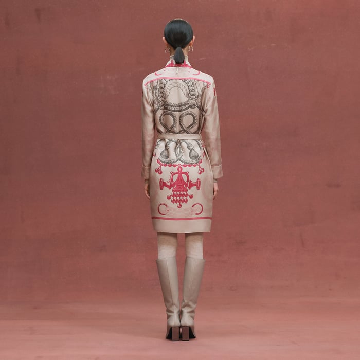 Beige Avoine "Palefroi Remix" Shirt Dress