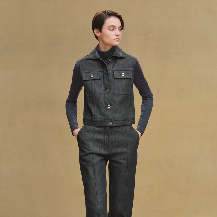 Gris Carbone Sleeveless Jacket