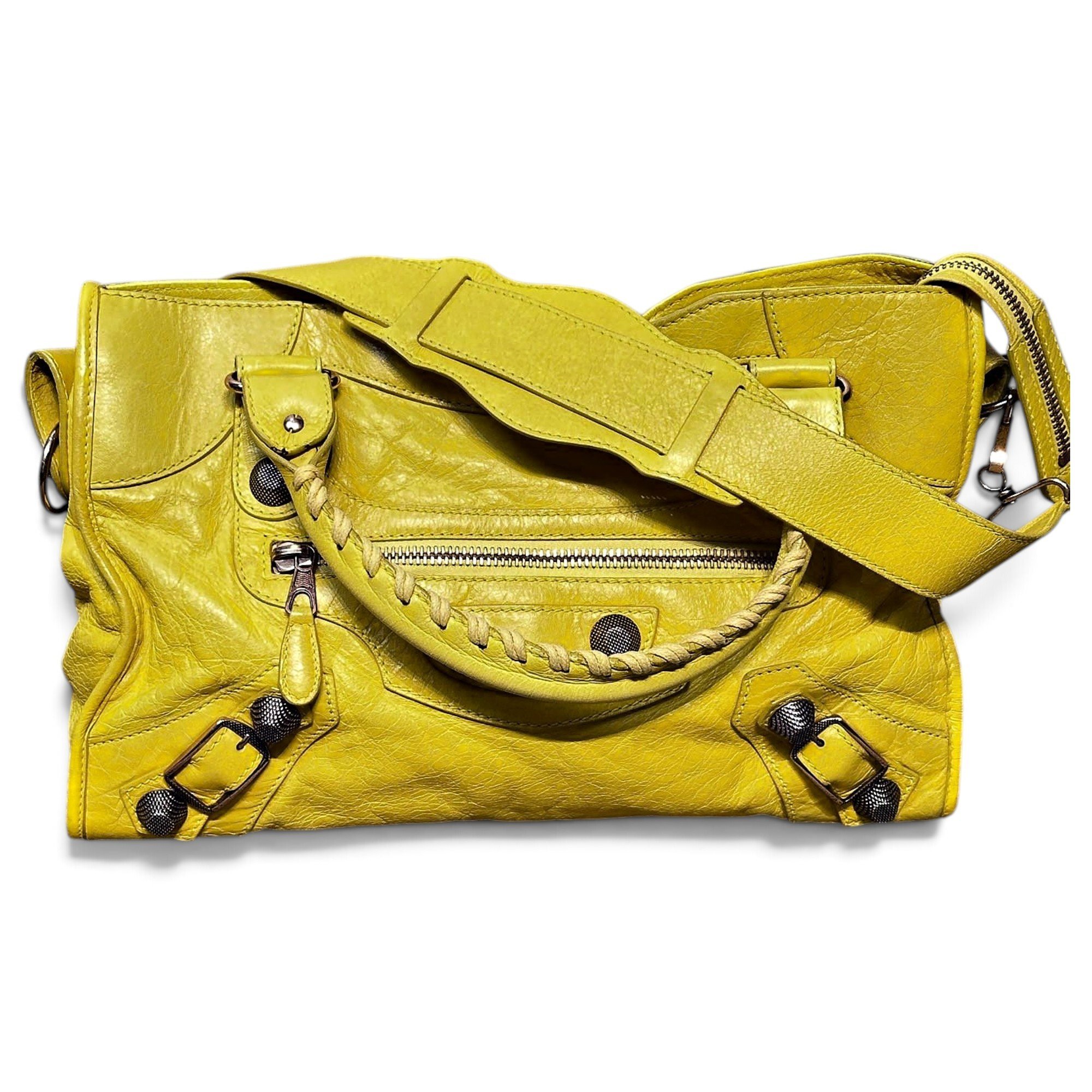 City leather handbag