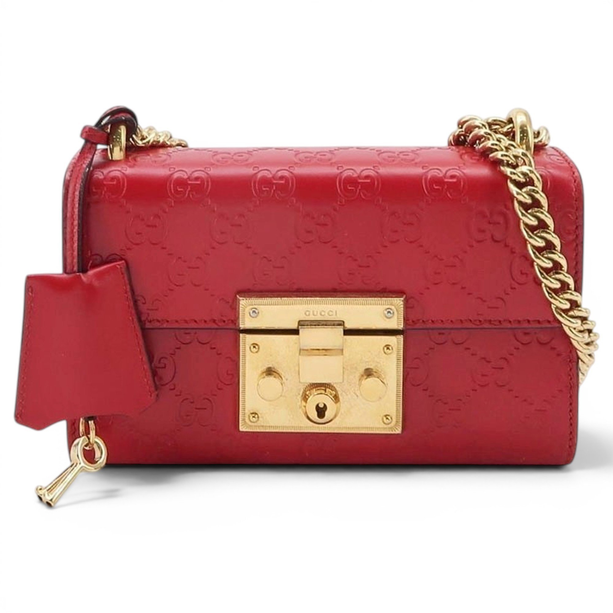 Padlock leather handbag