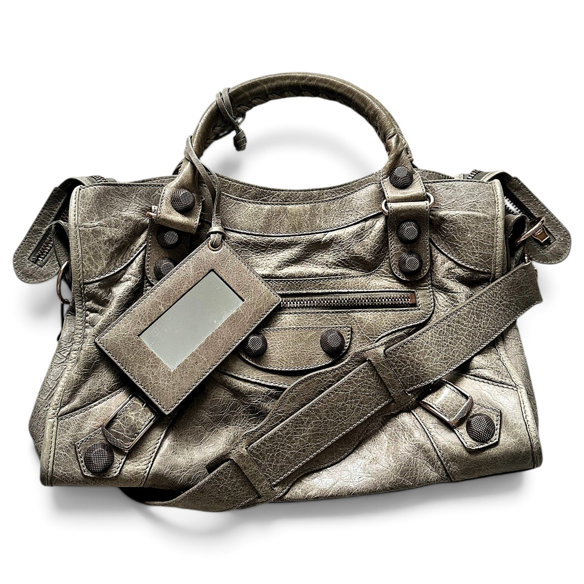 City leather handbag