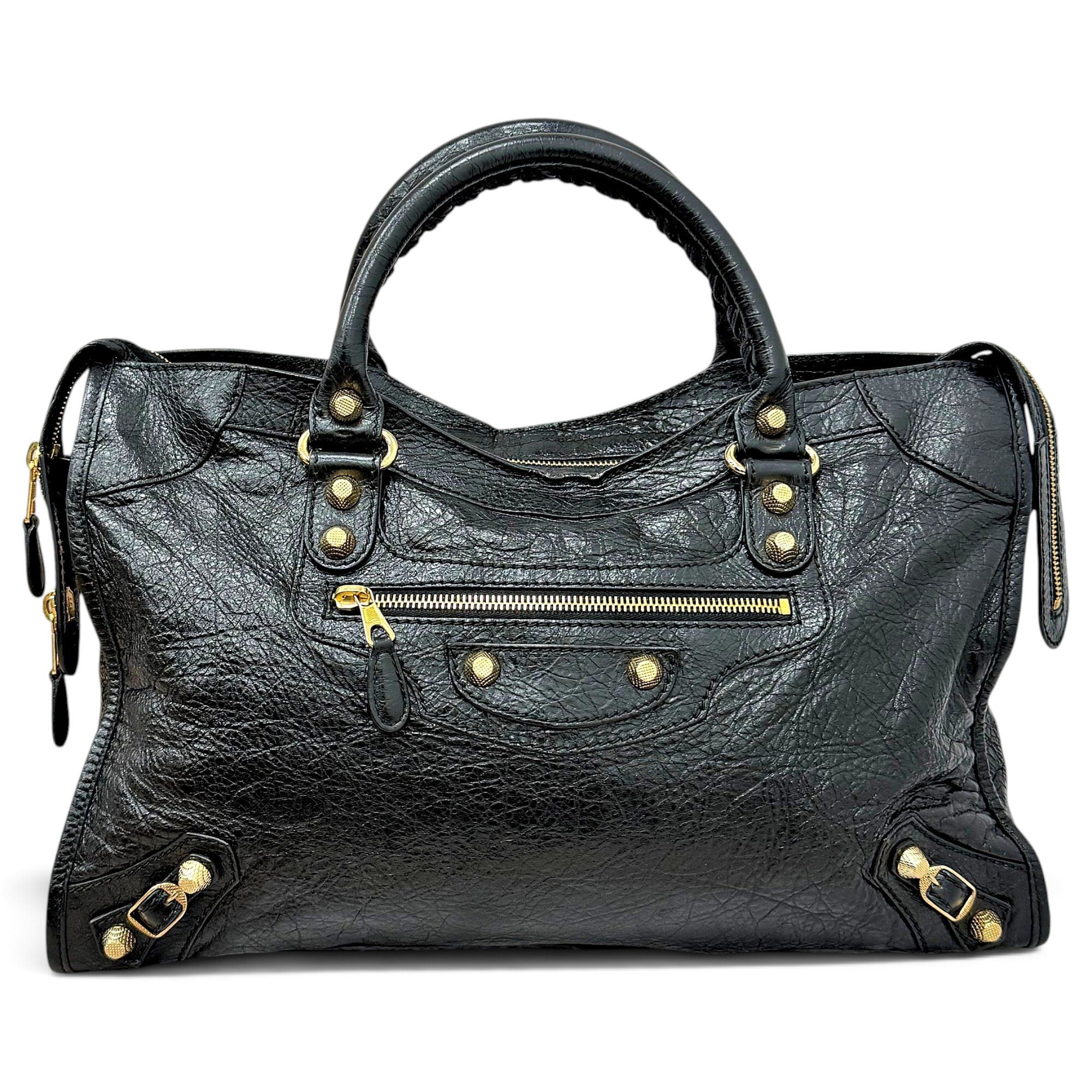 City leather handbag