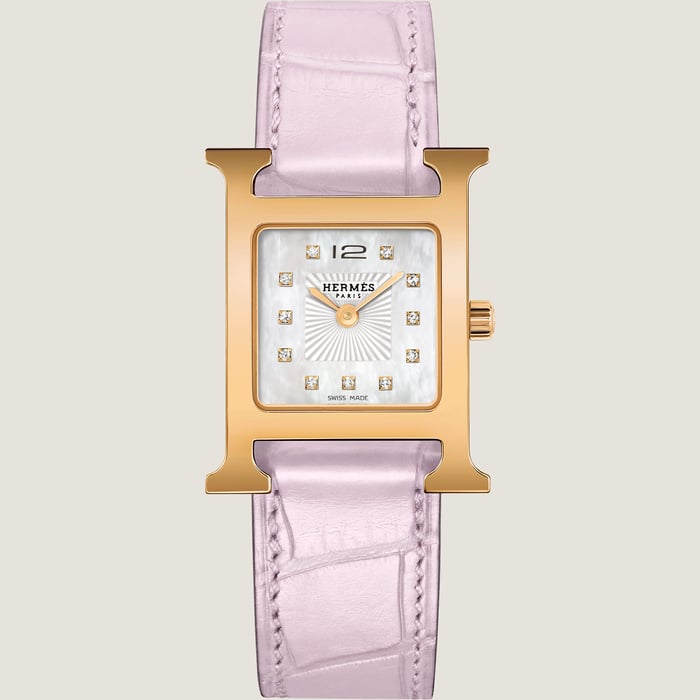 Mauve Pâle Heure H Small Model 25 MM Single Tour Watch Strap