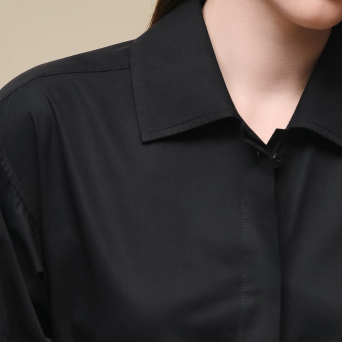 Noir Drawstring Shirt