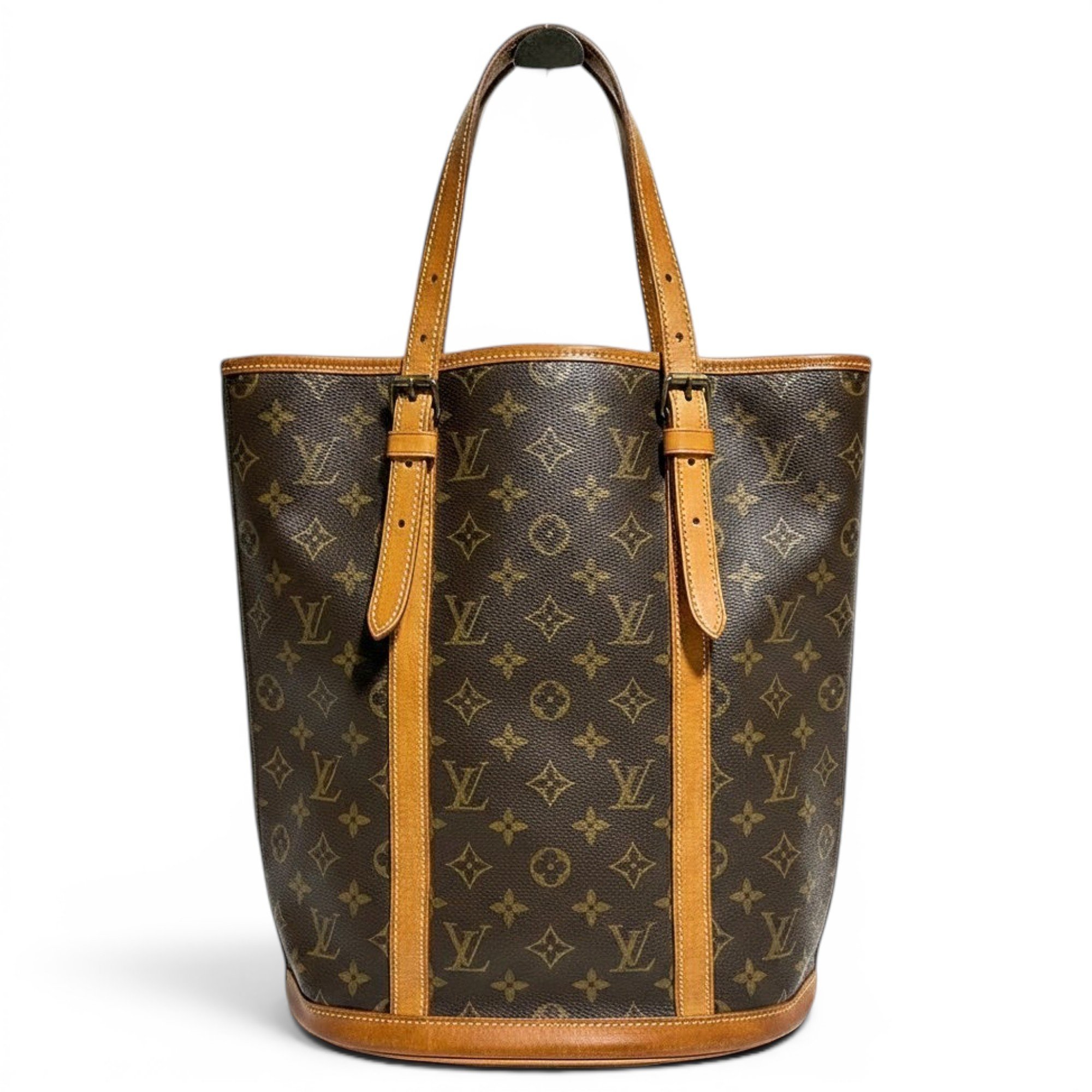 Bucket leather handbag
