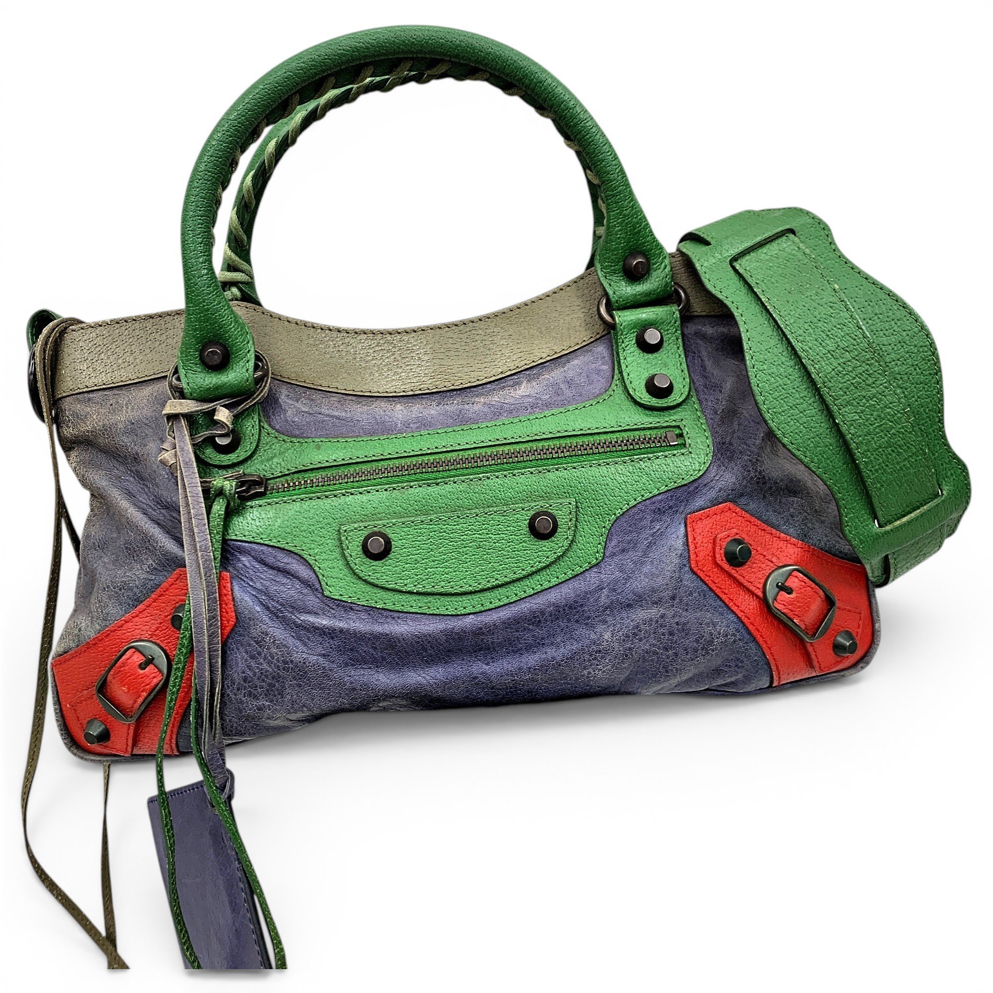 City leather handbag