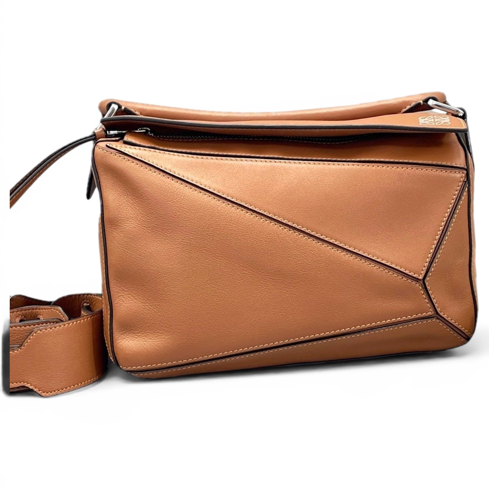 Puzzle leather handbag