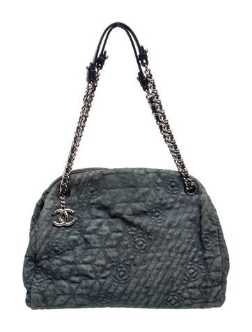 Just Mademoiselle Denim Camellia Bowler Bag
