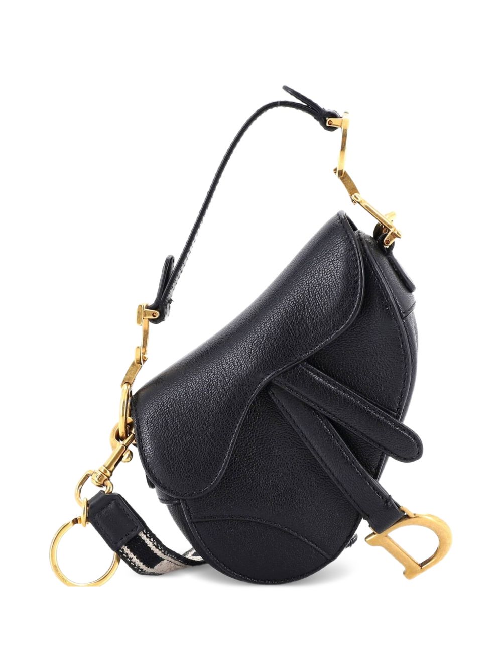 Saddle Handbag with Strap Leather Micro shoulder bag