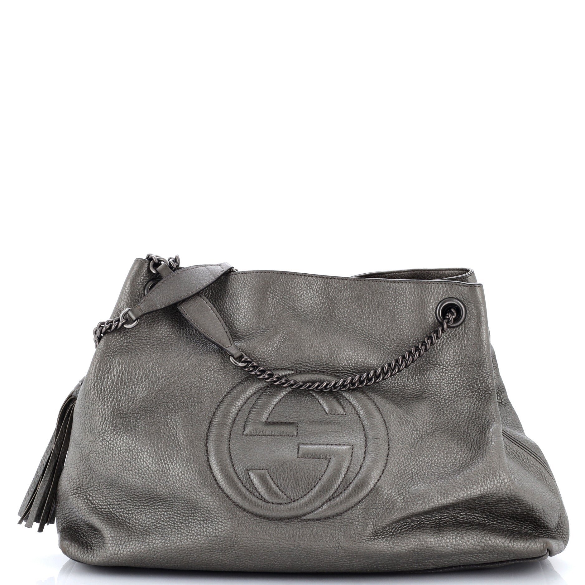 Soho Chain Strap Shoulder Bag Leather Large