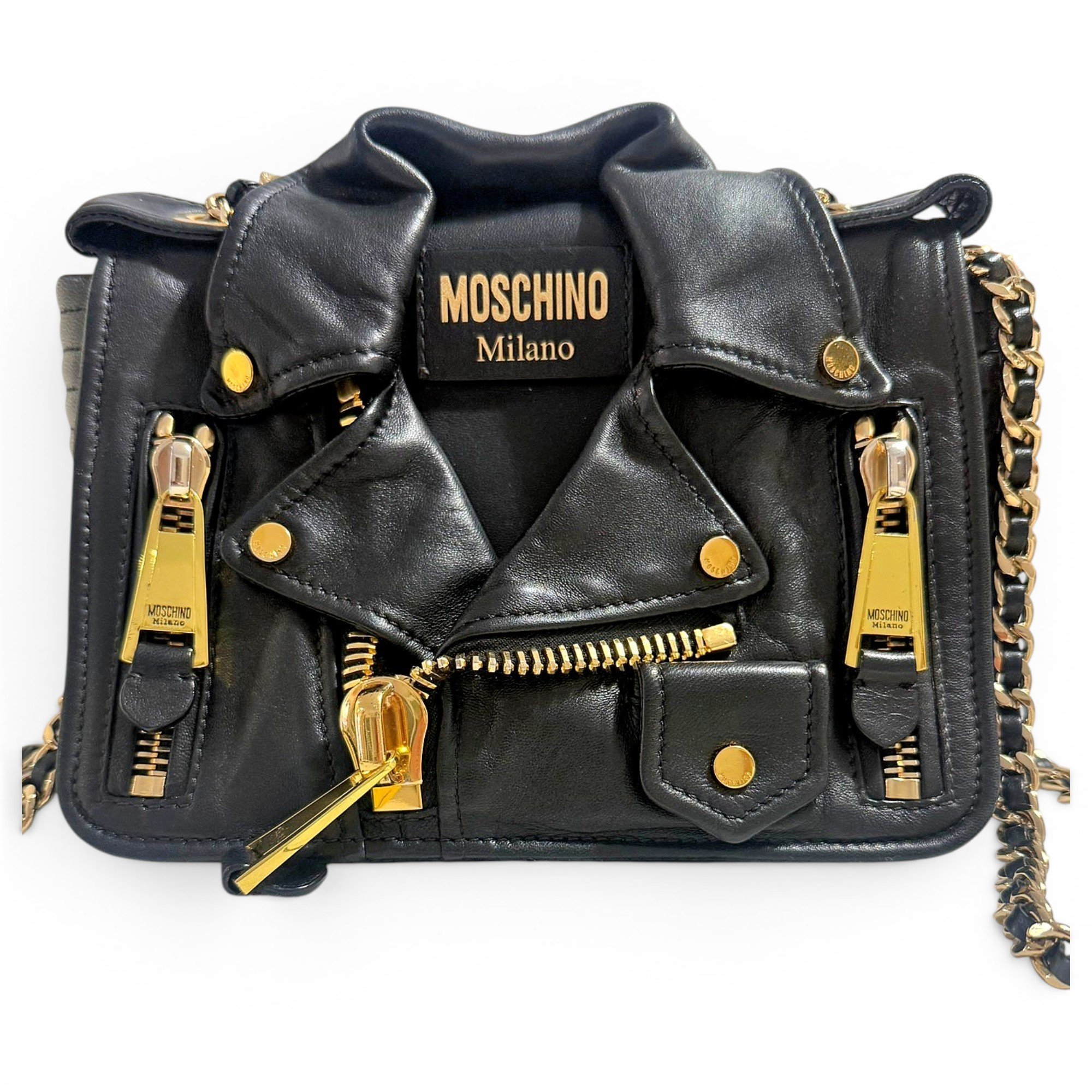 Biker leather handbag