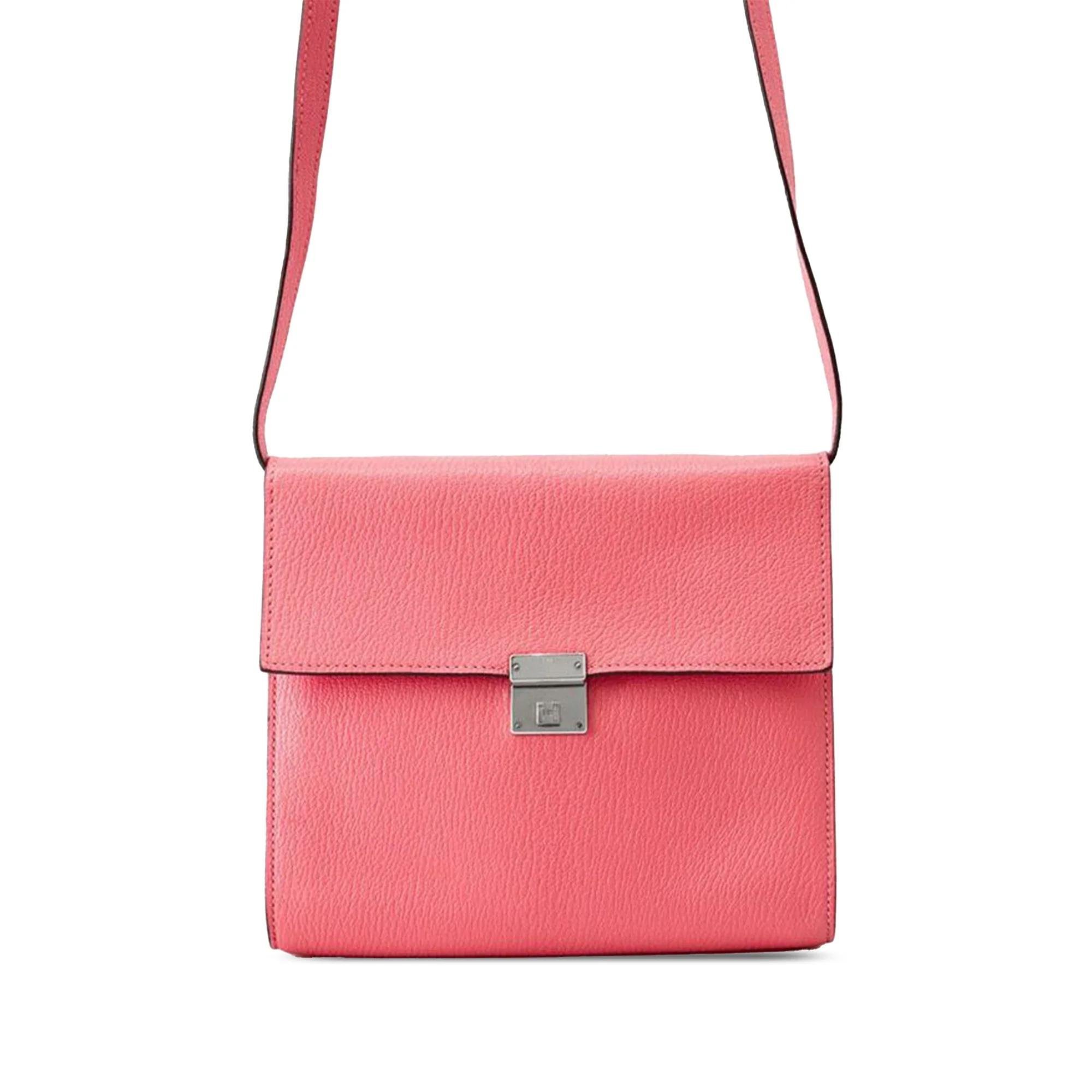 Hermes Clic 16 Handbag Pink Chèvre Mysore Leather