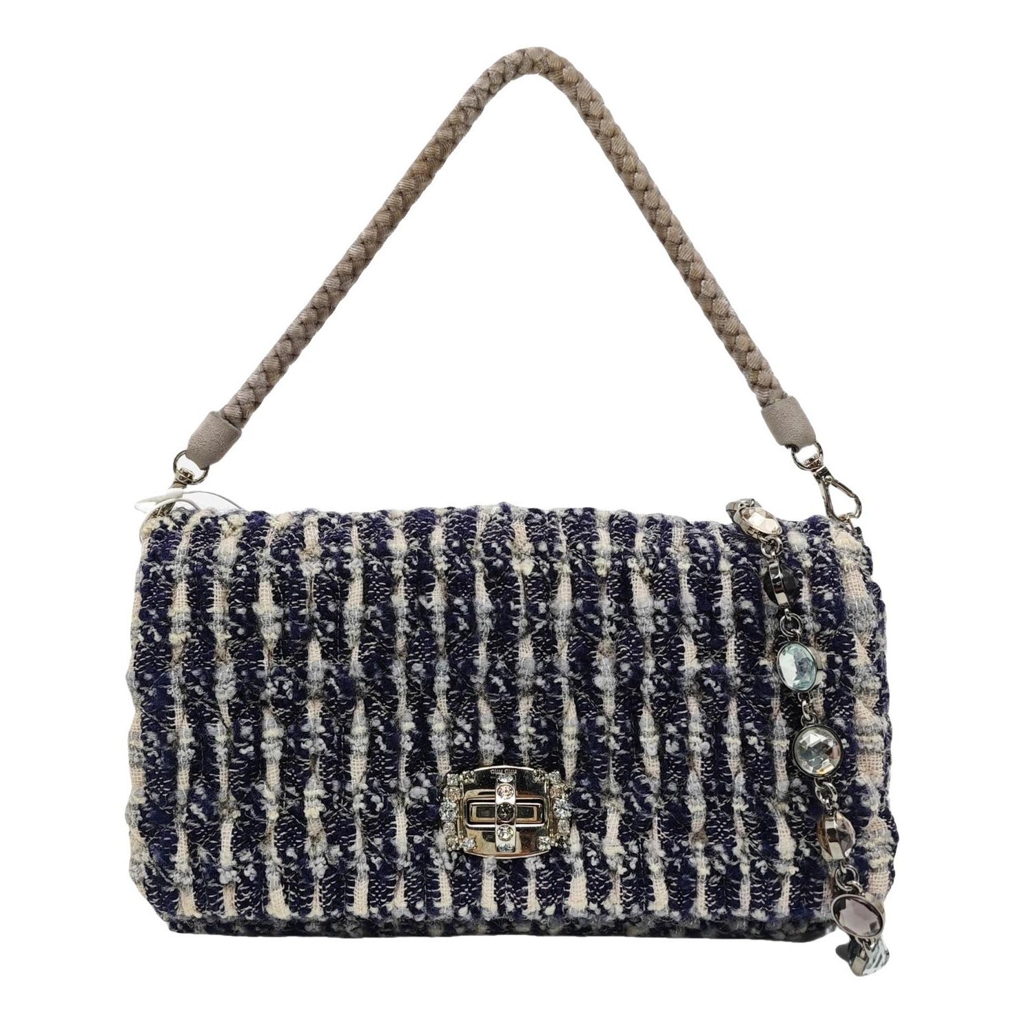 Miu Crystal cloth handbag
