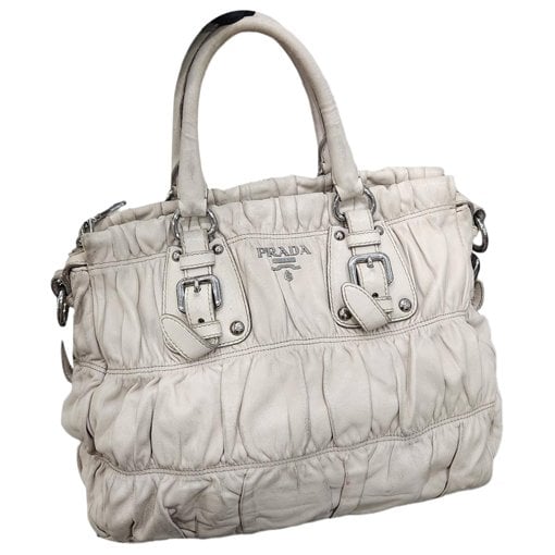 Buckle leather handbag