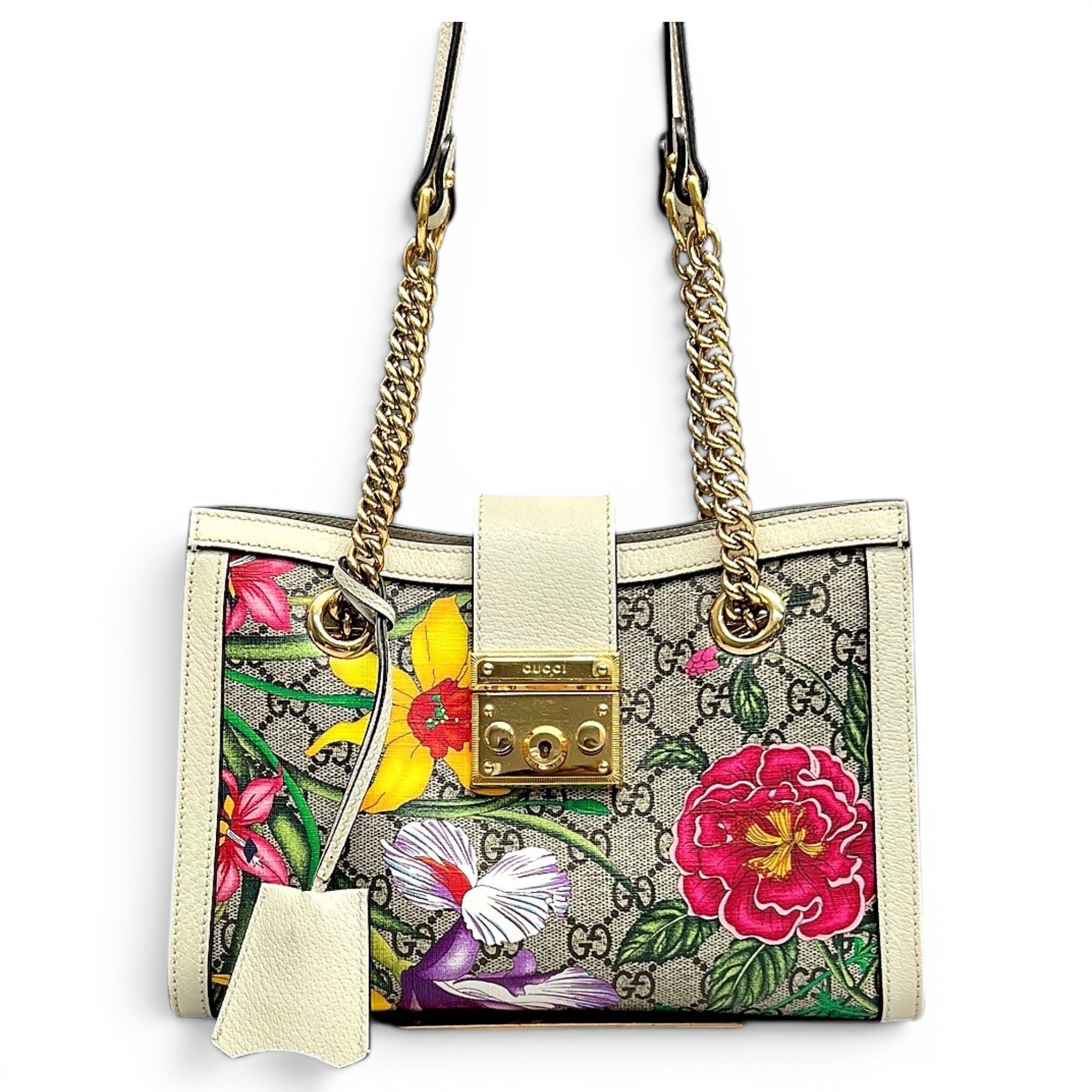 Padlock leather handbag