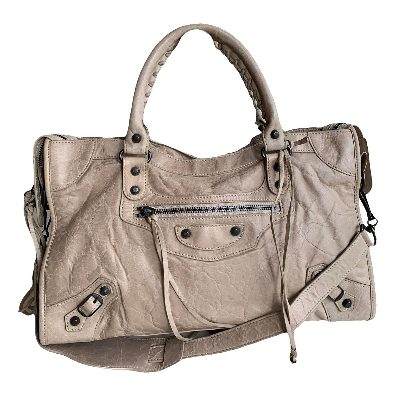 City leather handbag