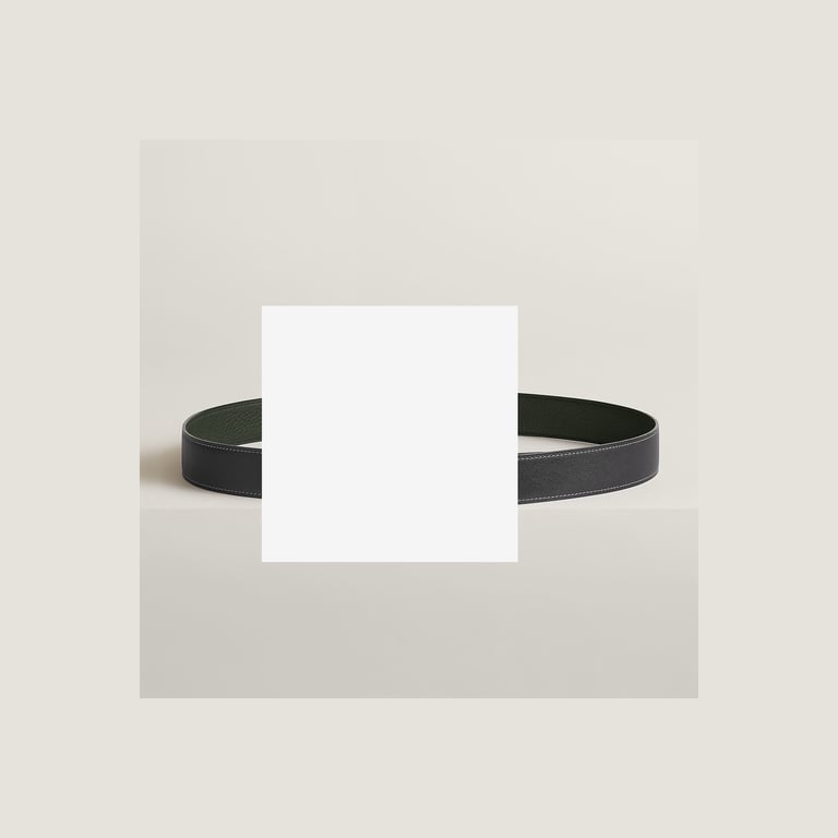 Boucle de ceinture H Guillochée & Cuir de ceinture réversible 32 mm