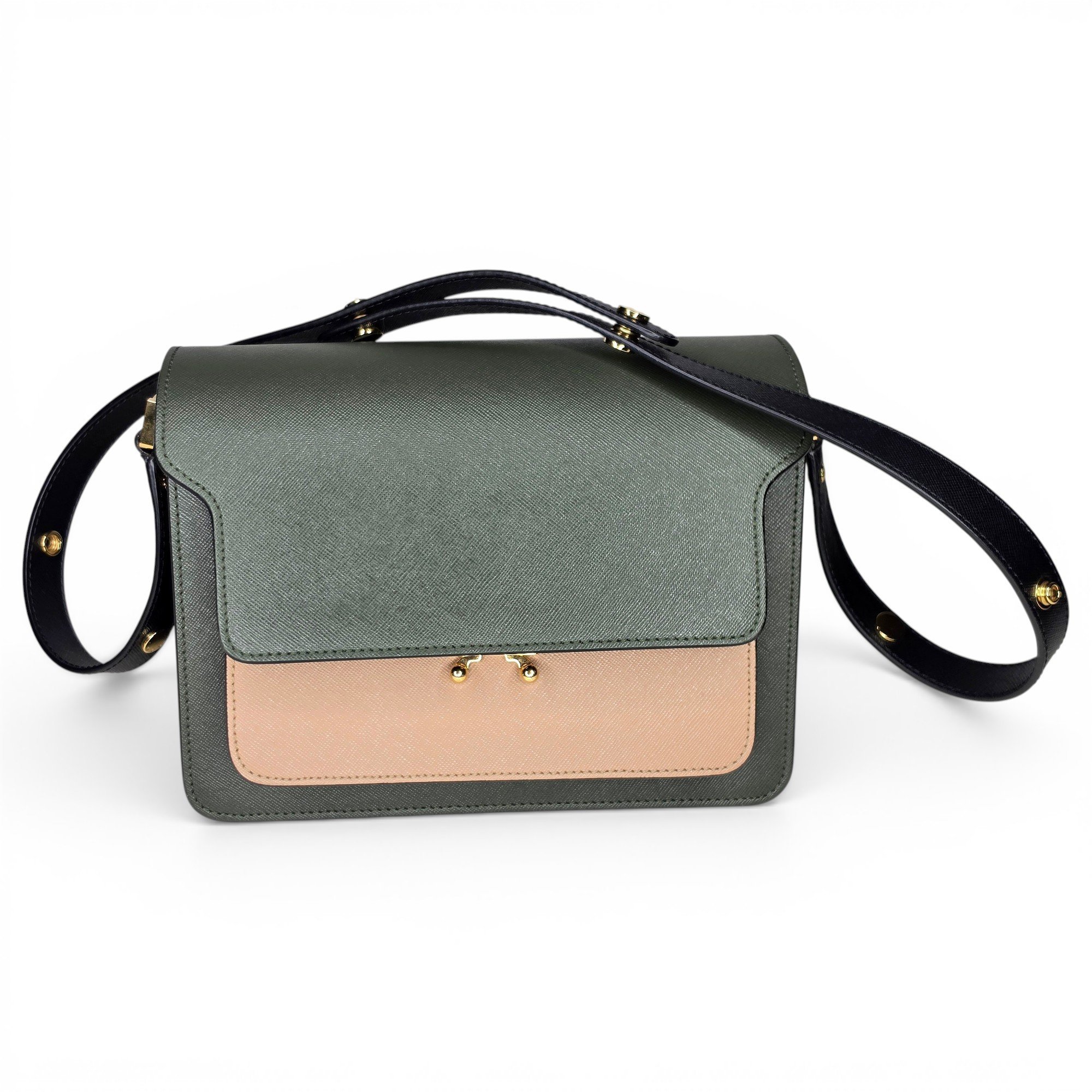 Trunk leather handbag
