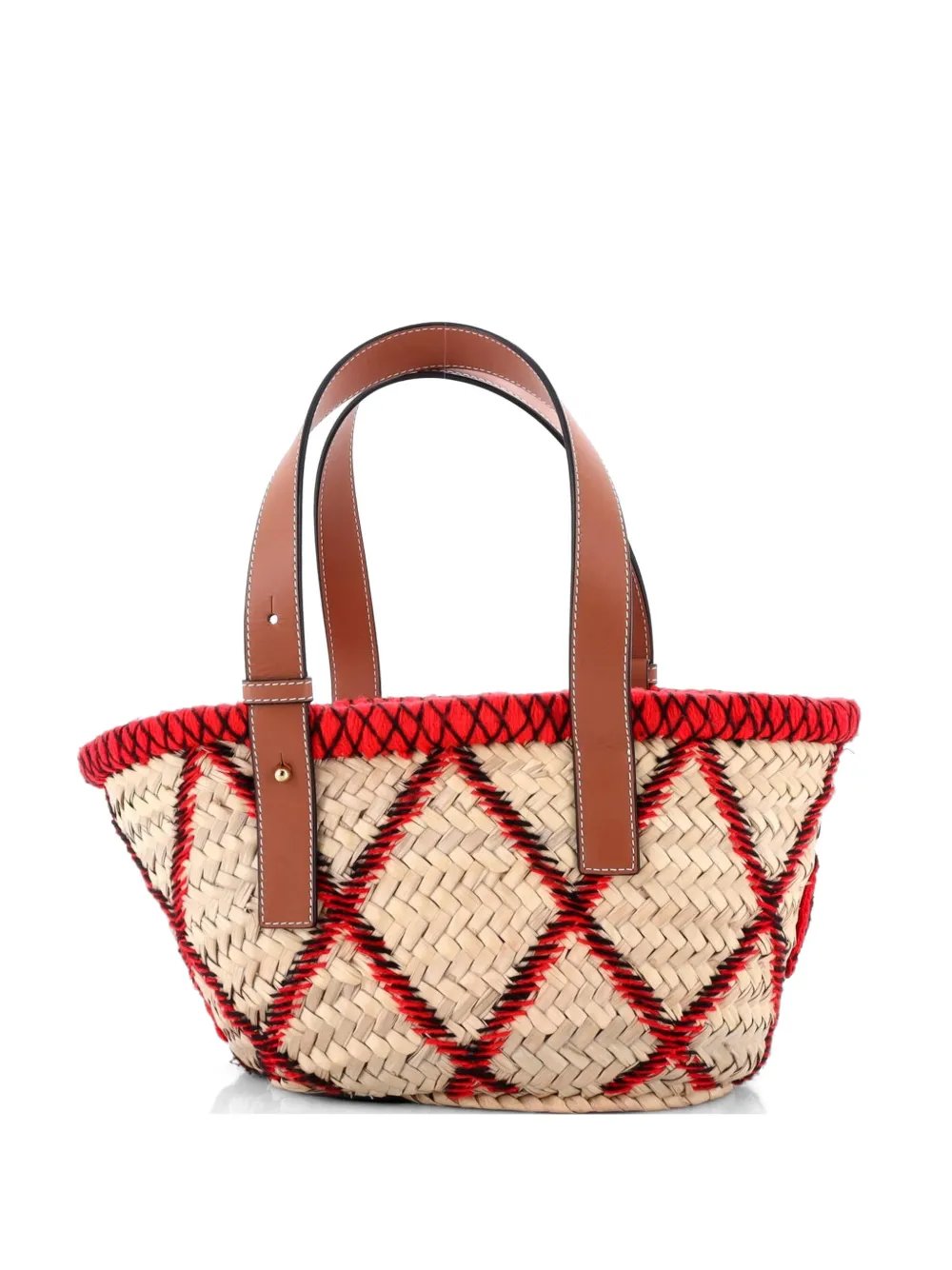 Basket Embroidered Raffia Medium tote bag